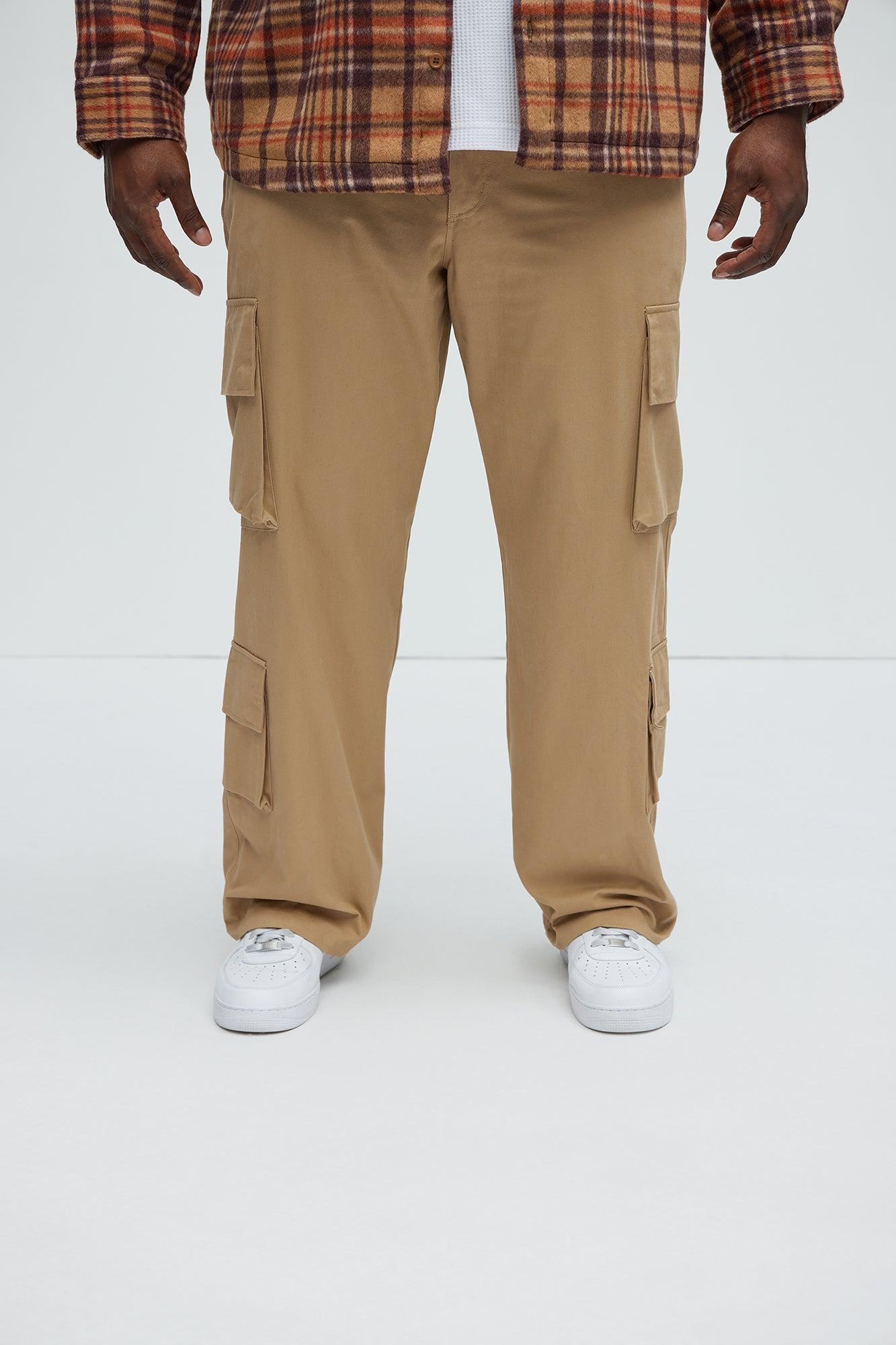 Loose Screw Baggy Cargo Pants - Khaki Product Image