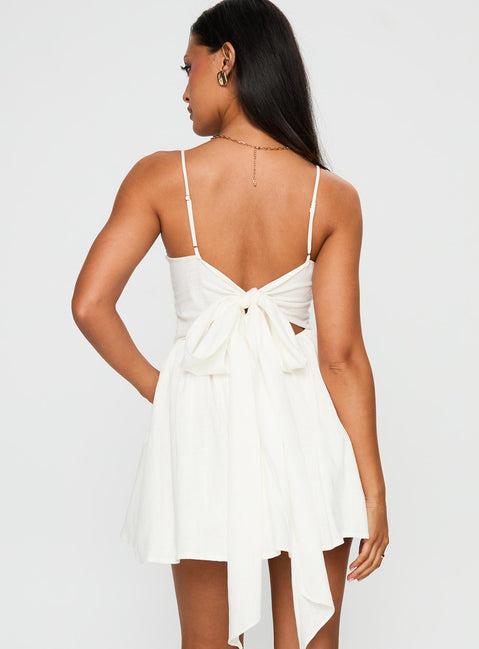 Angel Wings Tie Up Mini Dress White Product Image