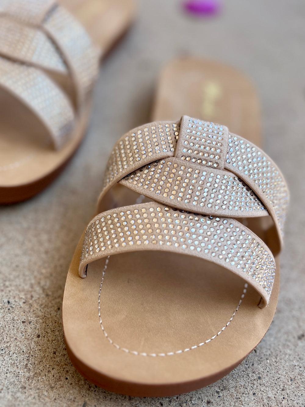 Cindy Sparkly Nude Slides* Product Image