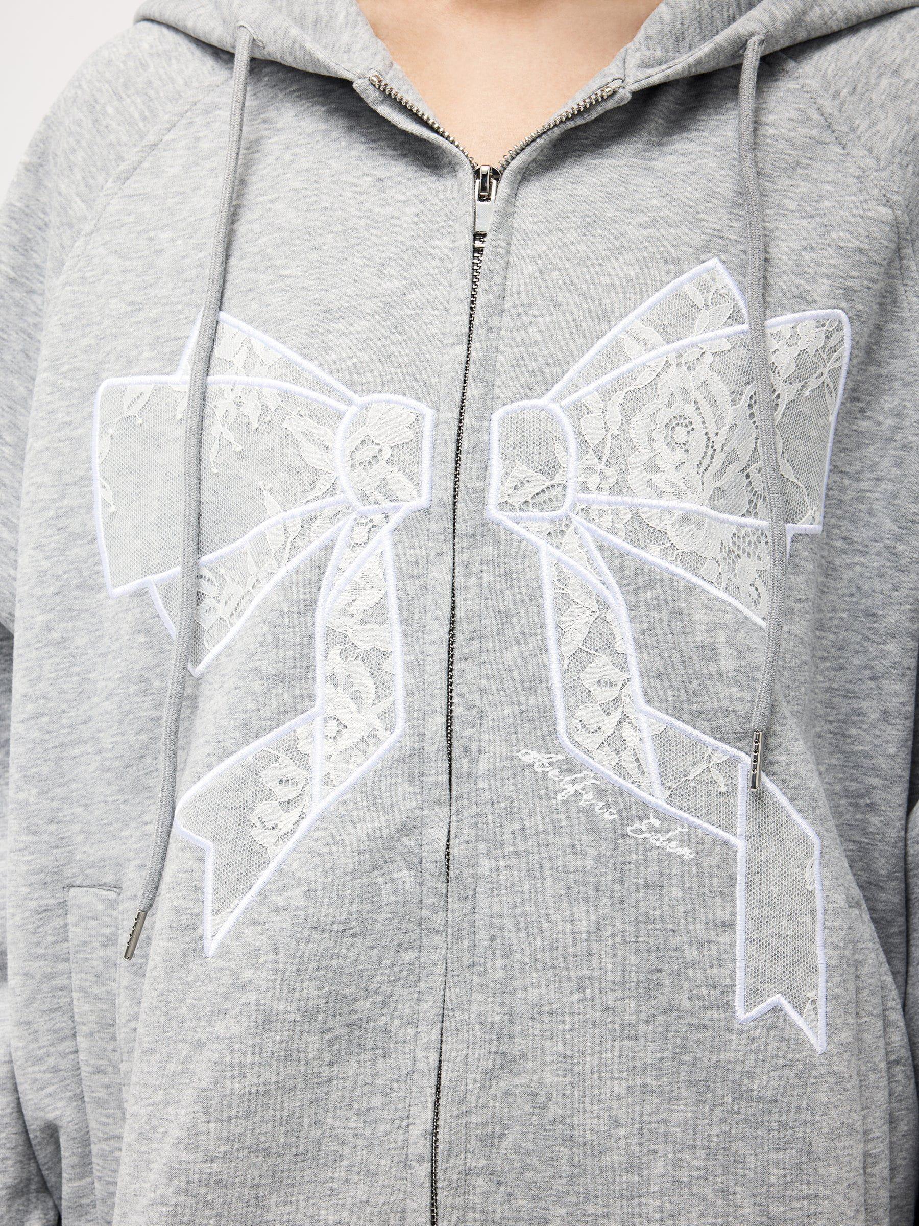 Aelfric Eden Lace Bow Zip Up Hoodie Product Image