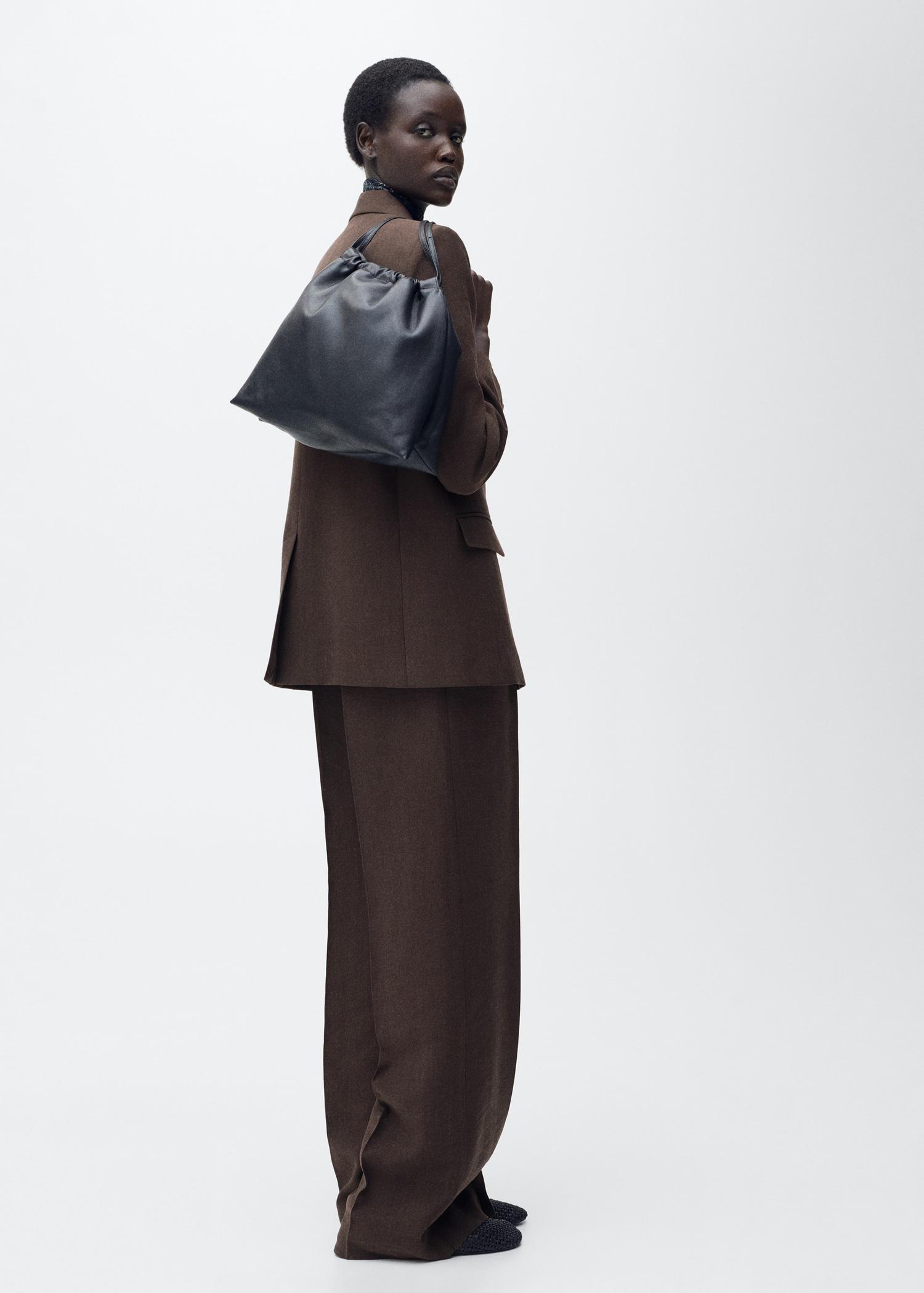 Straight-fit lyocell suit blazer - Women | MANGO USA Product Image