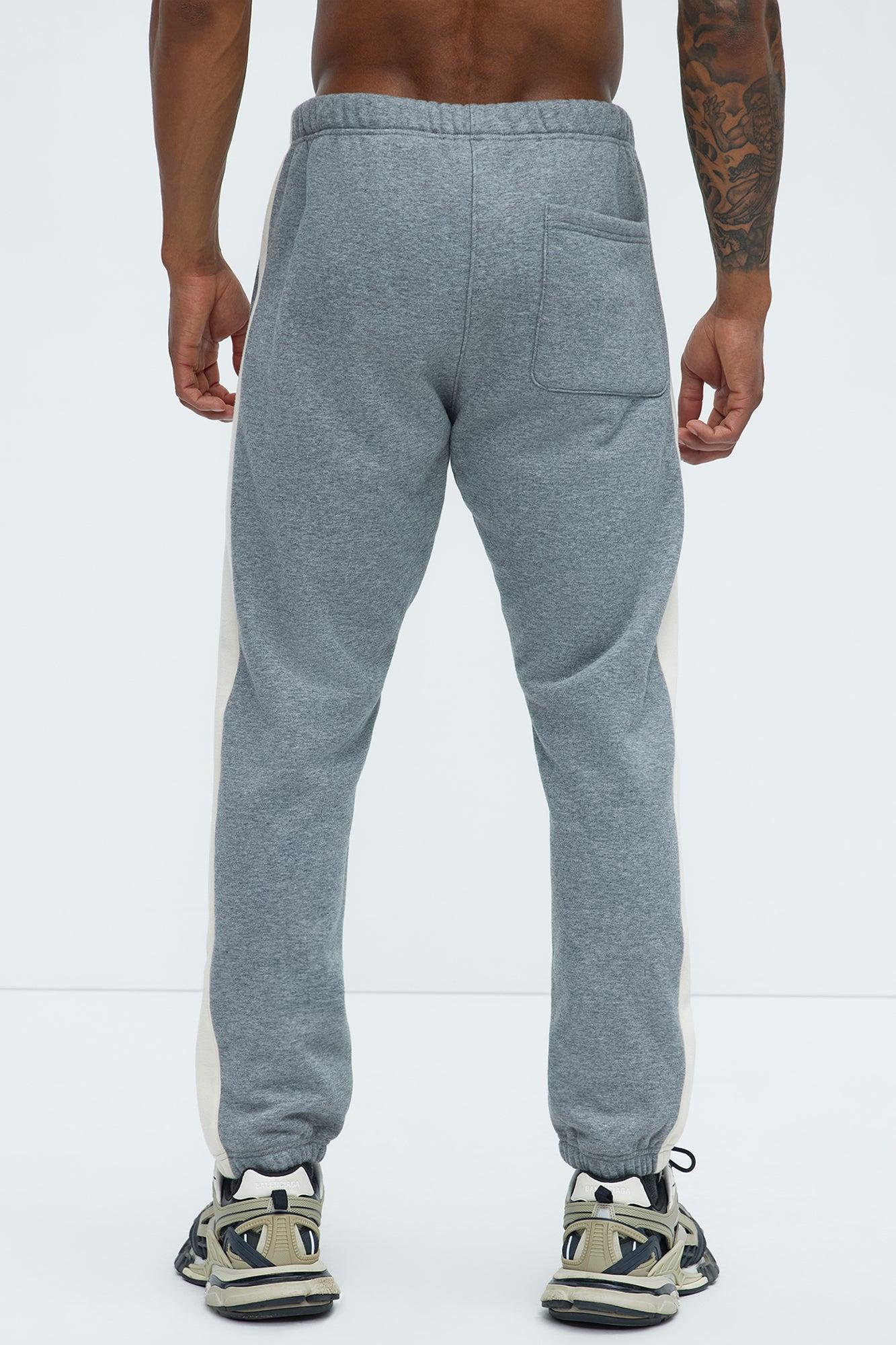 Tyson Heavyweight Striped Jogger - Heather Grey Product Image