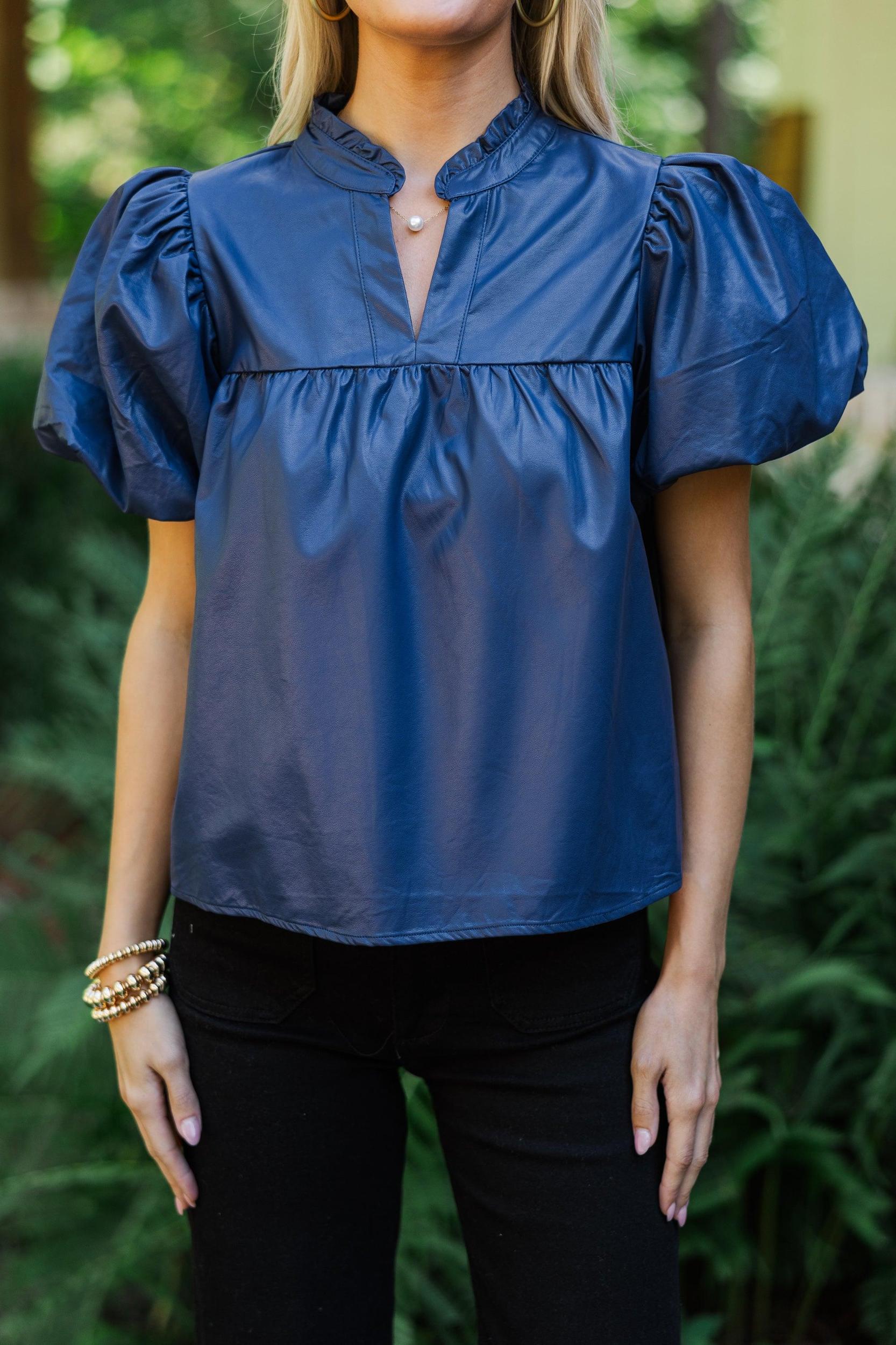 Pinch: Back To You Navy Blue Blouse Female Product Image