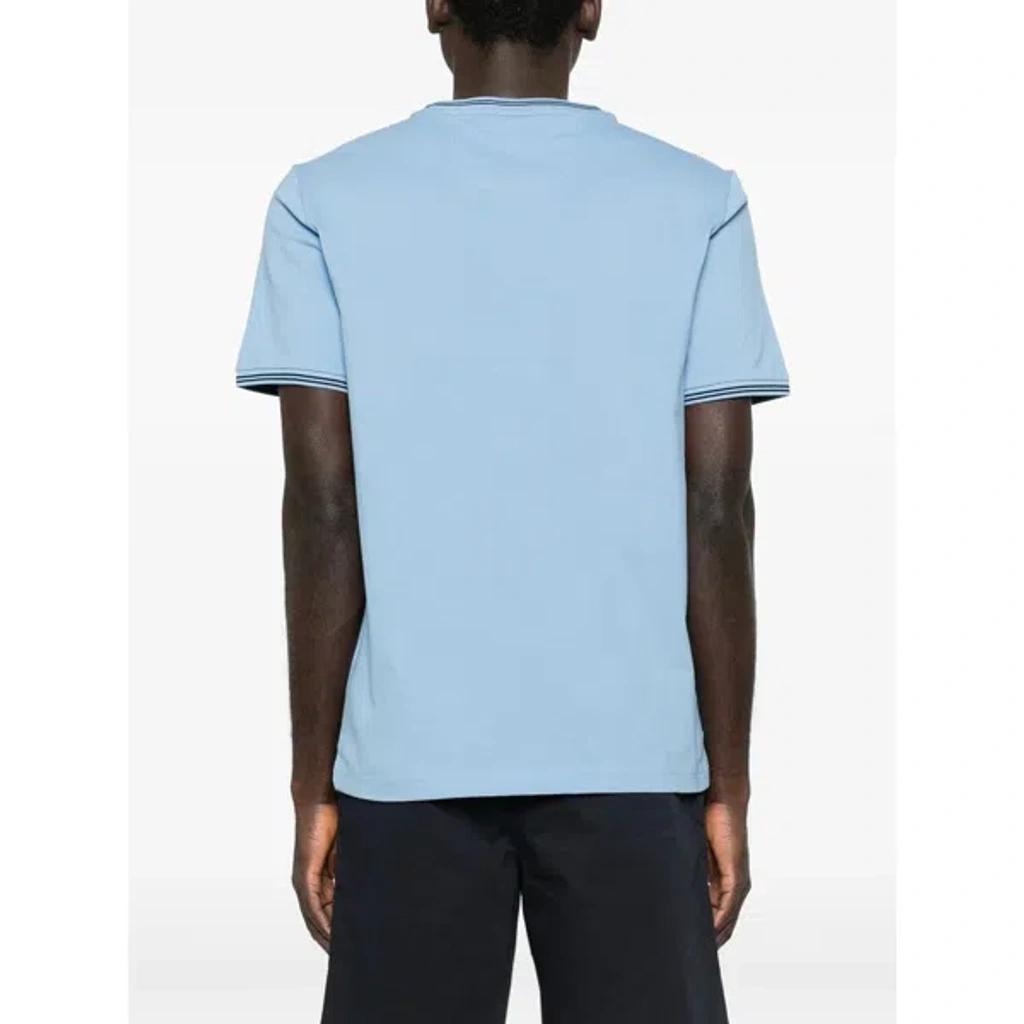 HUGO BOSS Striped-trim T-shirt In Blue Product Image