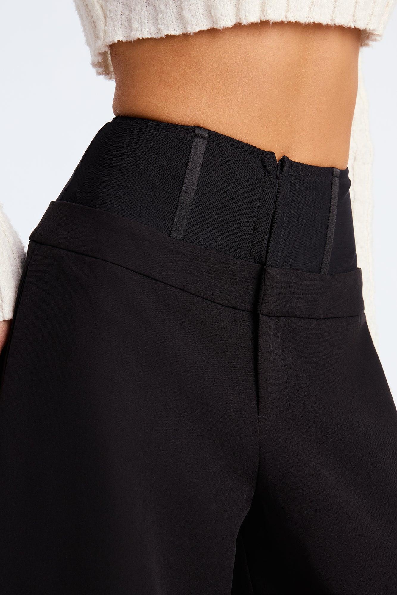 Lover Of Mine Corset Wide Leg Trouser Pant 33 - Black Female Product Image