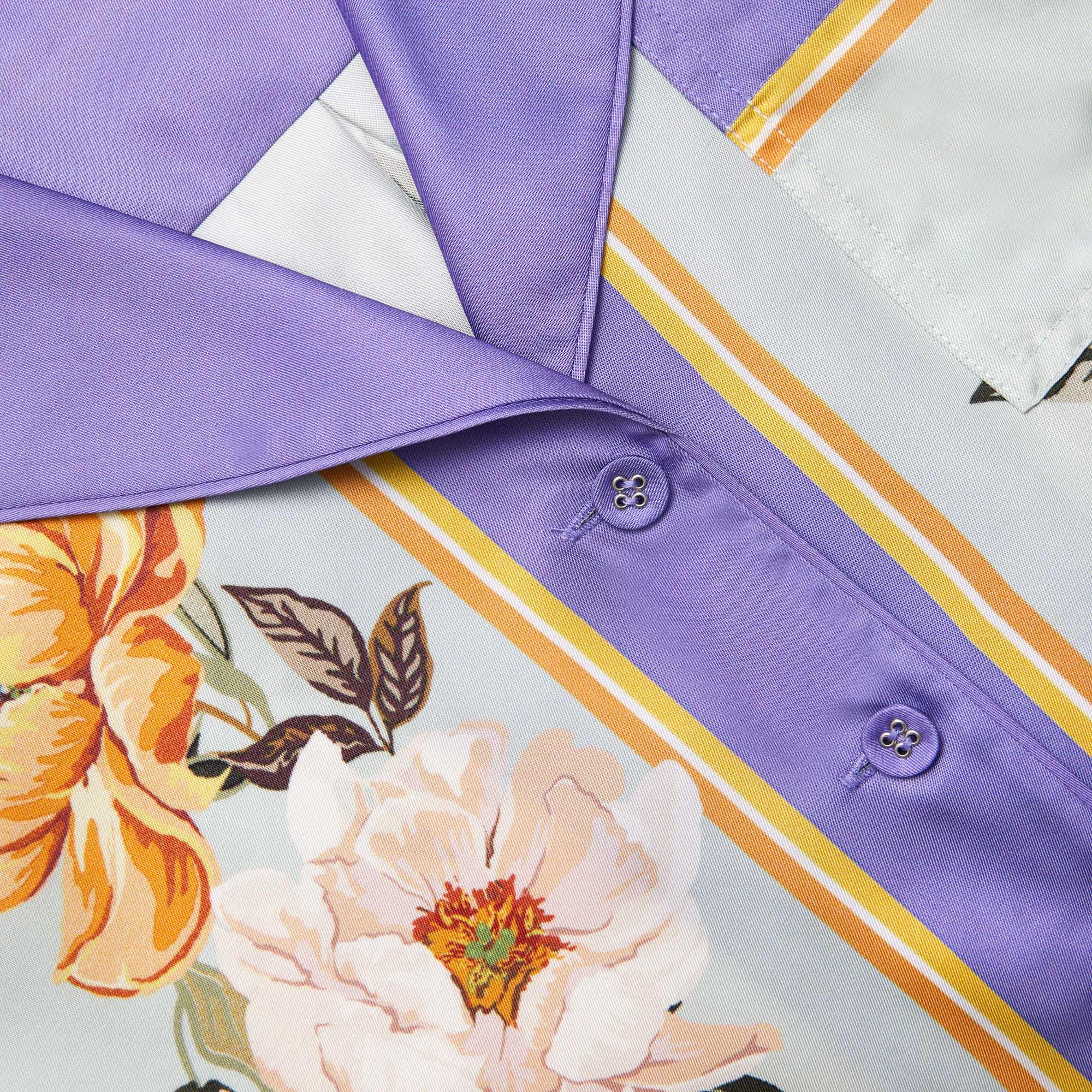 Blue Floral Viscose Shirt Product Image