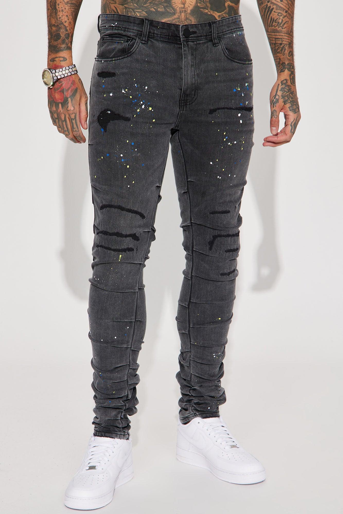 Stack On Stacked Skinny Jeans - Black Wash Product Image
