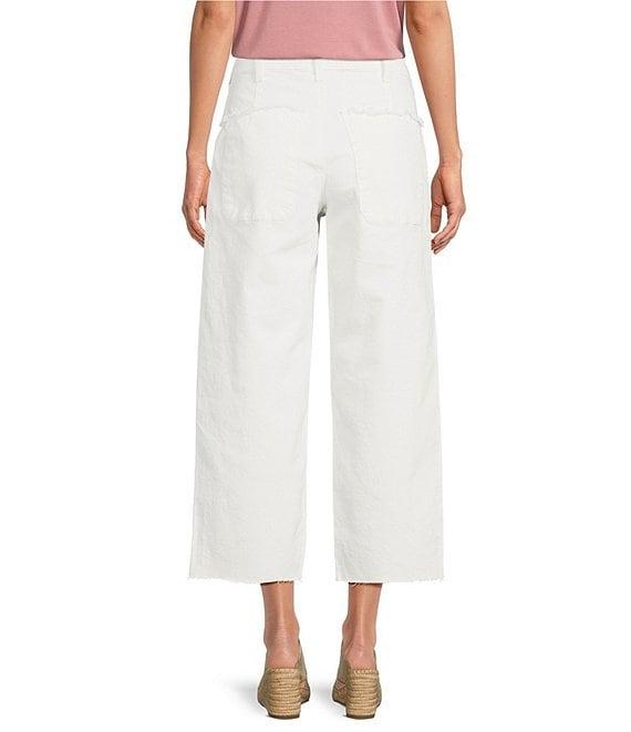 Lucky Brand Legend Stretch Denim High Rise Frayed Detail Wide Leg Jeans Product Image