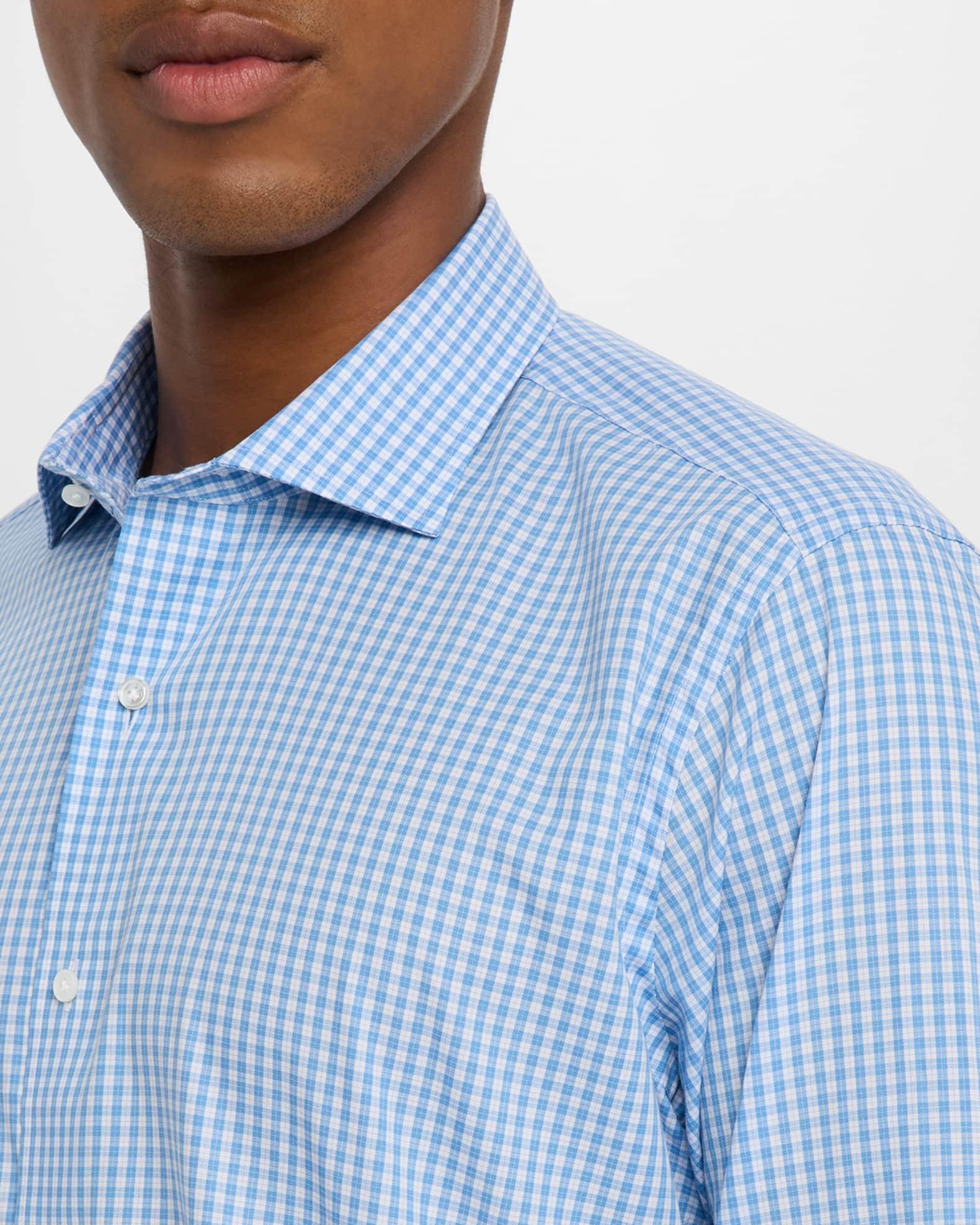 Men's Capri Cotton Mini-Plaid Sport Shirt Product Image