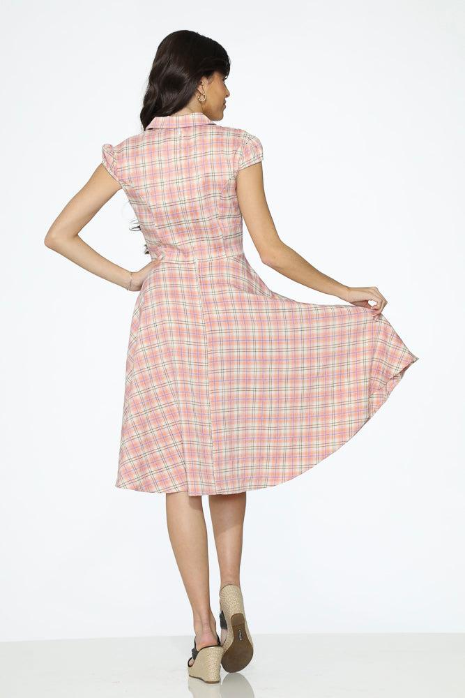 Pink Plaid Swing Dress Product Image