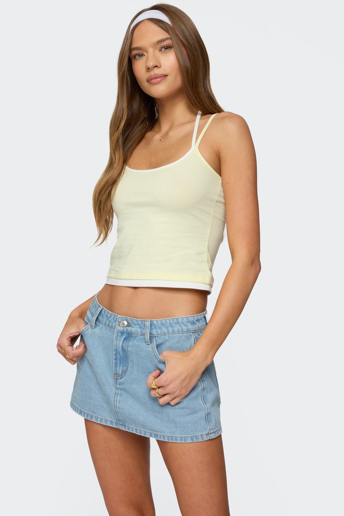Roya Layered Halter Tank Top Product Image
