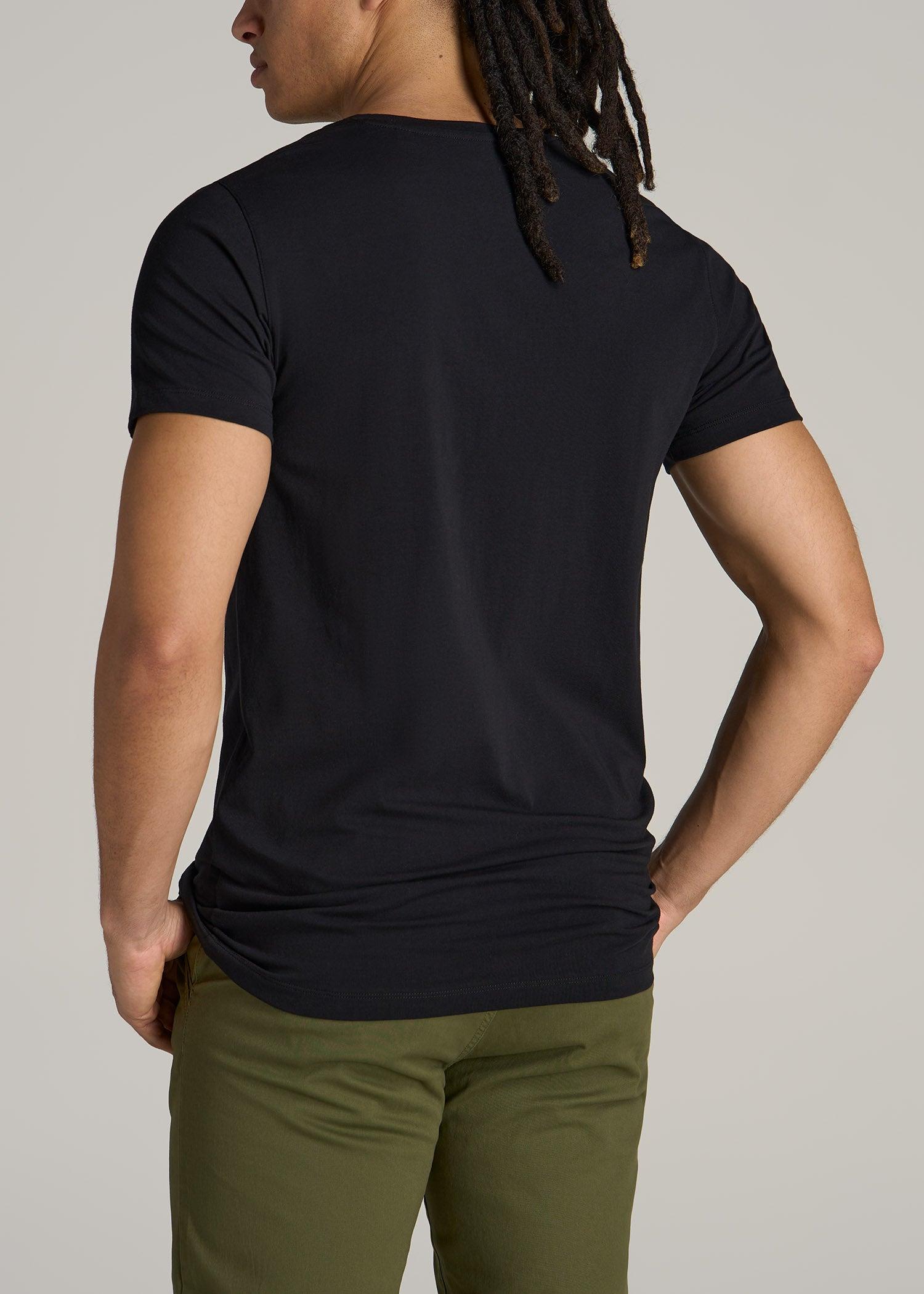 The Essential MODERN-FIT V-Neck Tee for Tall Men in Black Male Product Image