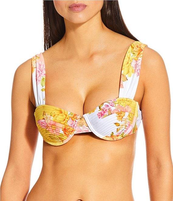 Antonio Melani Patchwork Floral Tripunto Underwire Bralette Swim Top Product Image