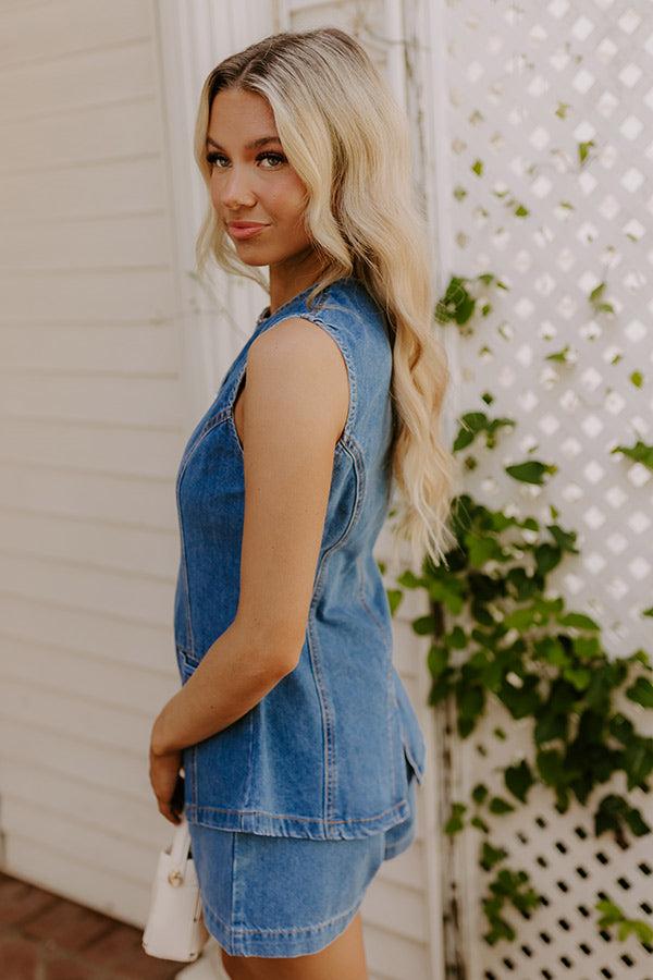 Midtown Muse Denim Vest Top Product Image