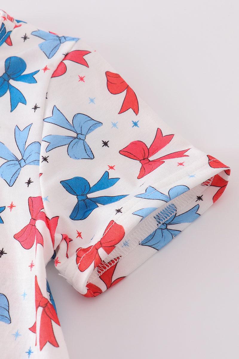 Bow applique print mom&me dress Product Image