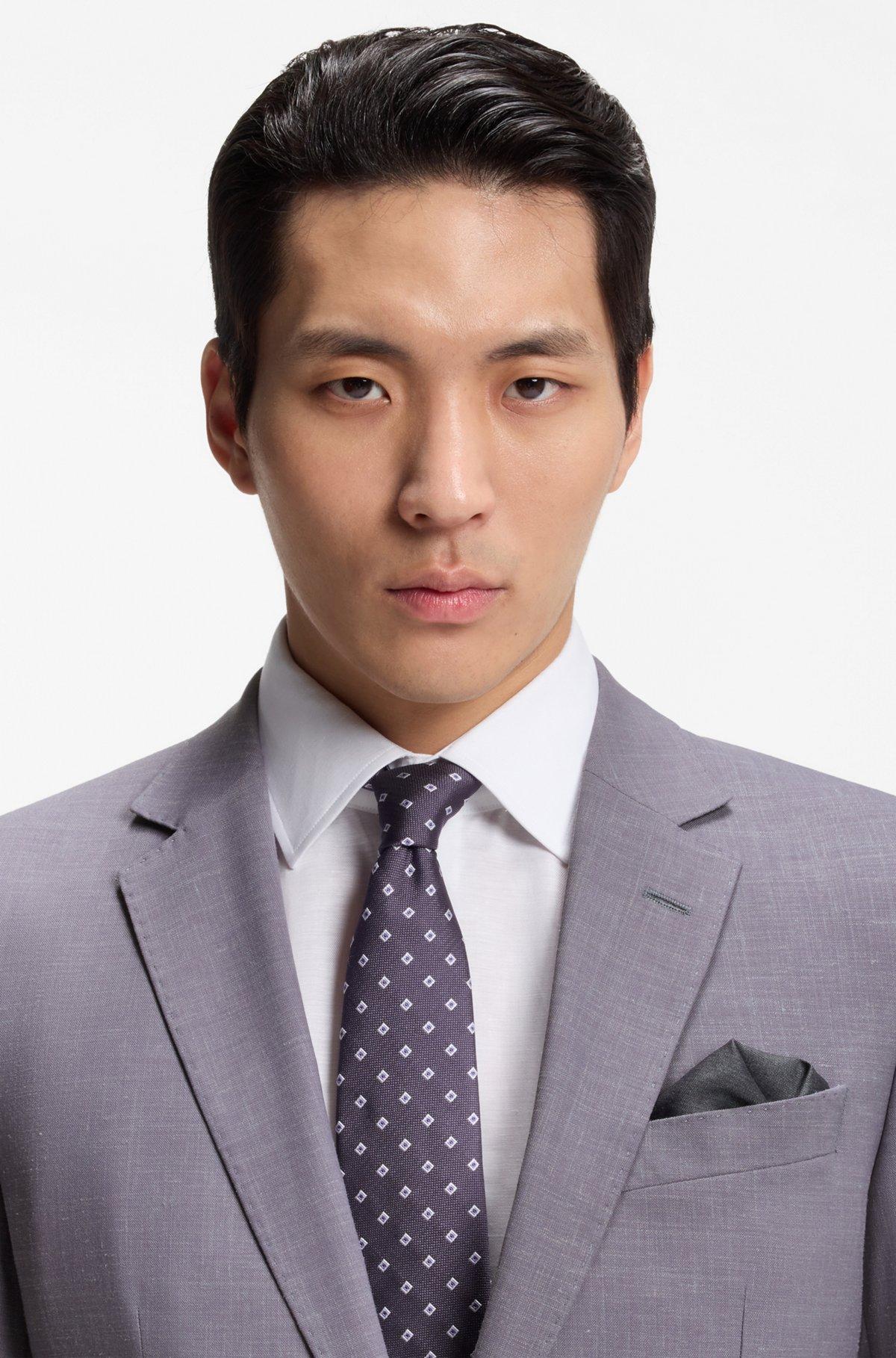 Two-piece slim-fit suit in micro-patterned cloth Product Image