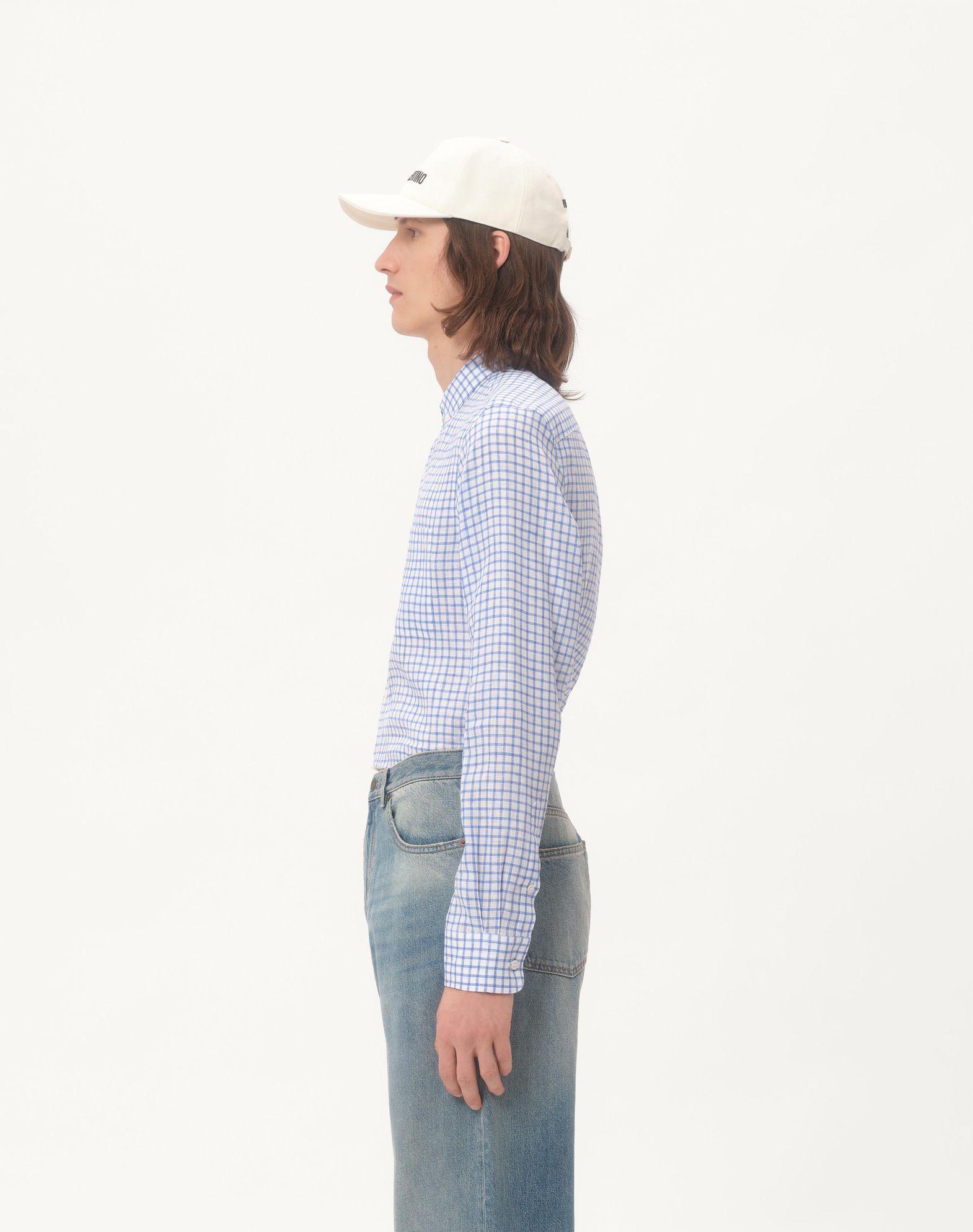 Linen Shirt With Vlogo Embroidery Product Image