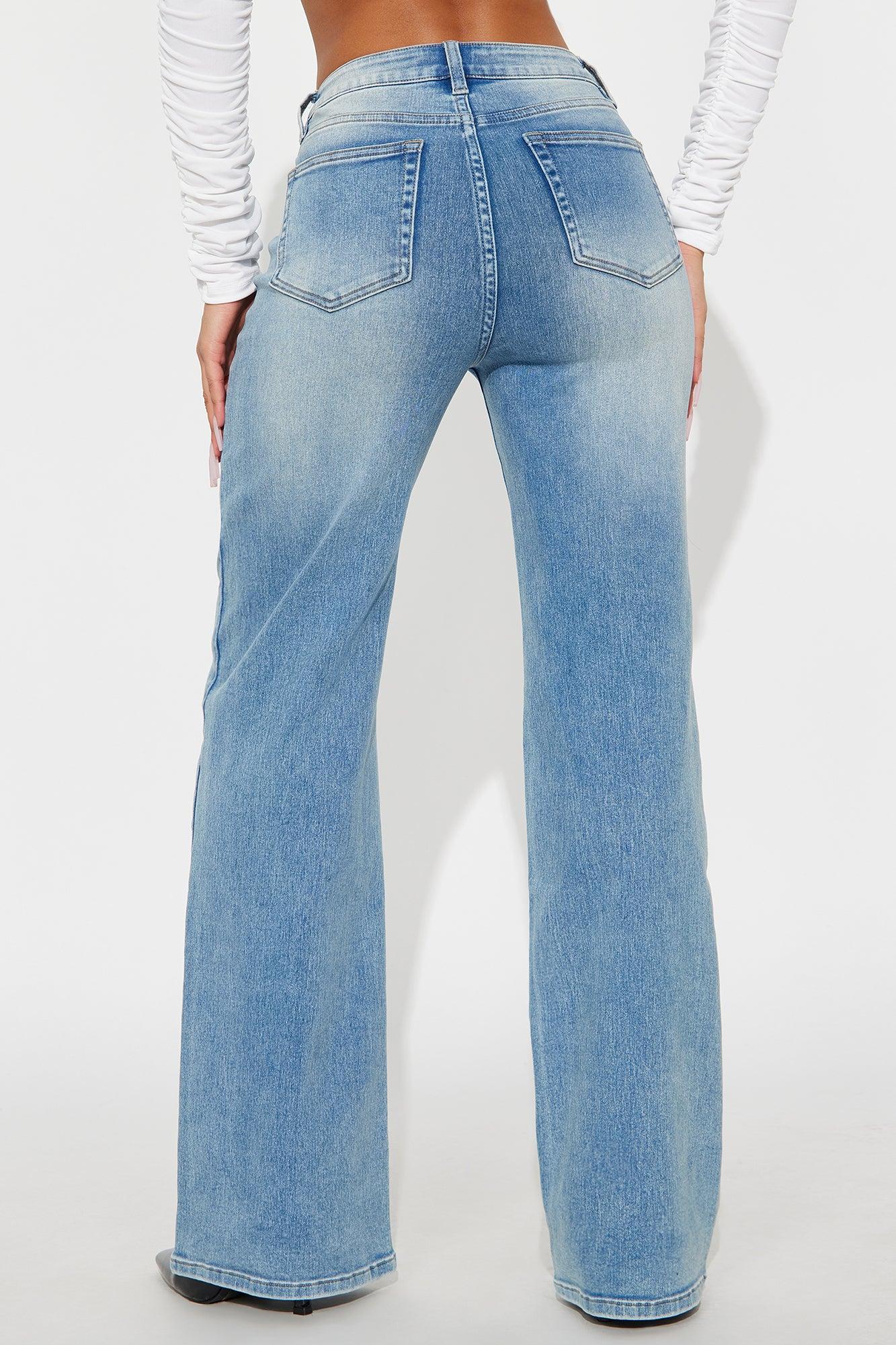 Make My Day Stretch Wide Leg Jeans - Vintage Wash Female Product Image