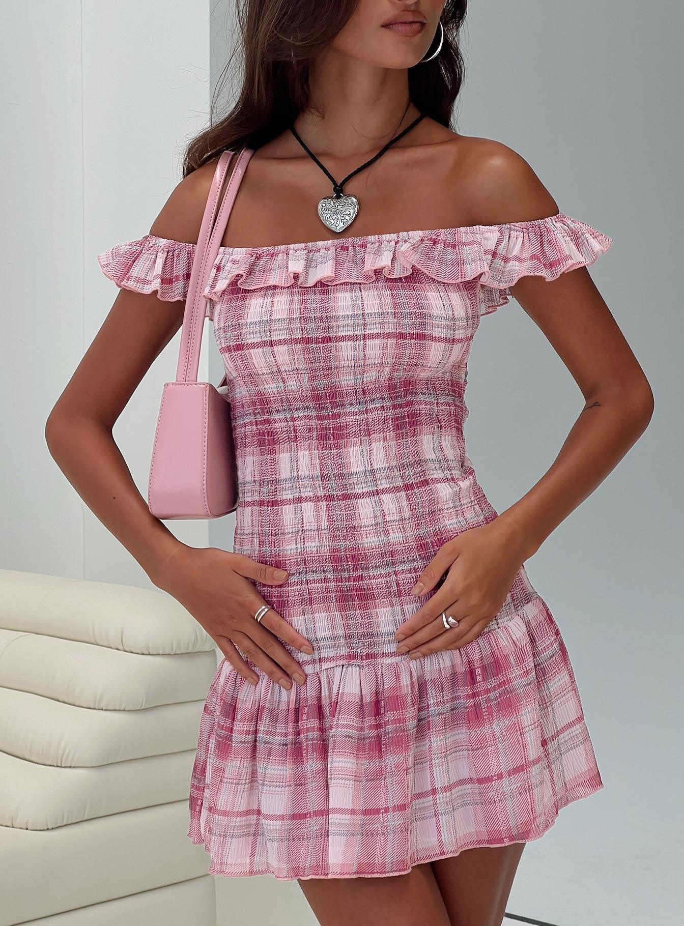 Ultralove Strapless Mini Dress Pink Multi Product Image