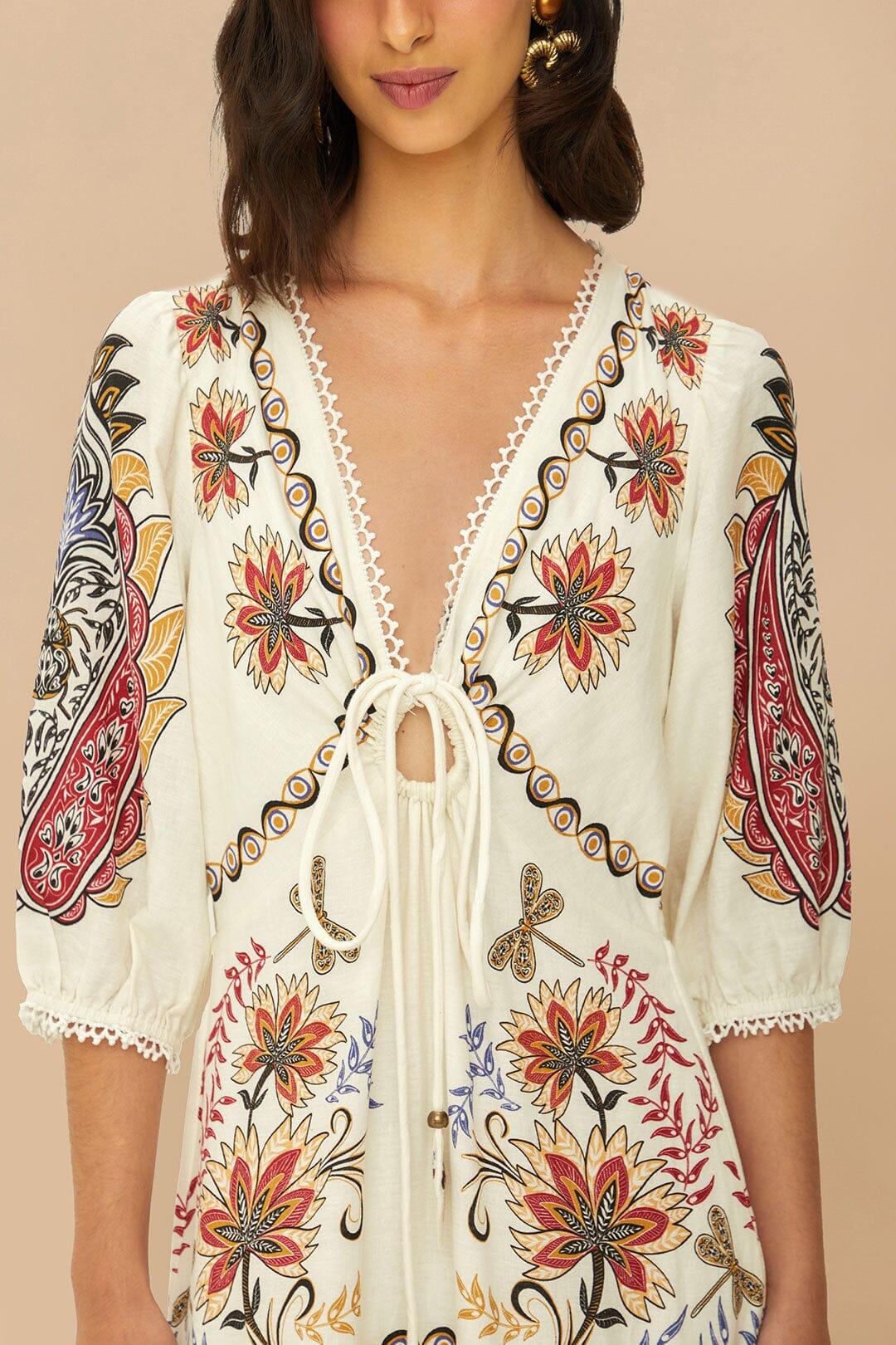 Off-White Boho Glam LENZING™ ECOVERO™ Euroflax™ Maxi Dress Product Image