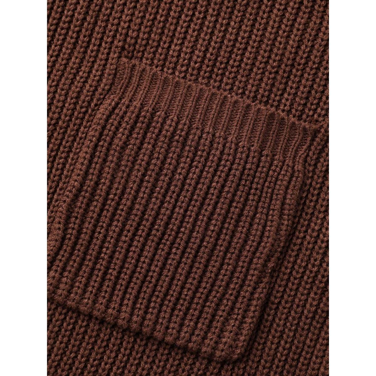 Plus Size Leopard Print Patchwork Lantern Sleeve Cardigan Browncoffeecolor Women Casual Loose Long Sleeve Everyday Cardigans BloomChic 10/M Product Image