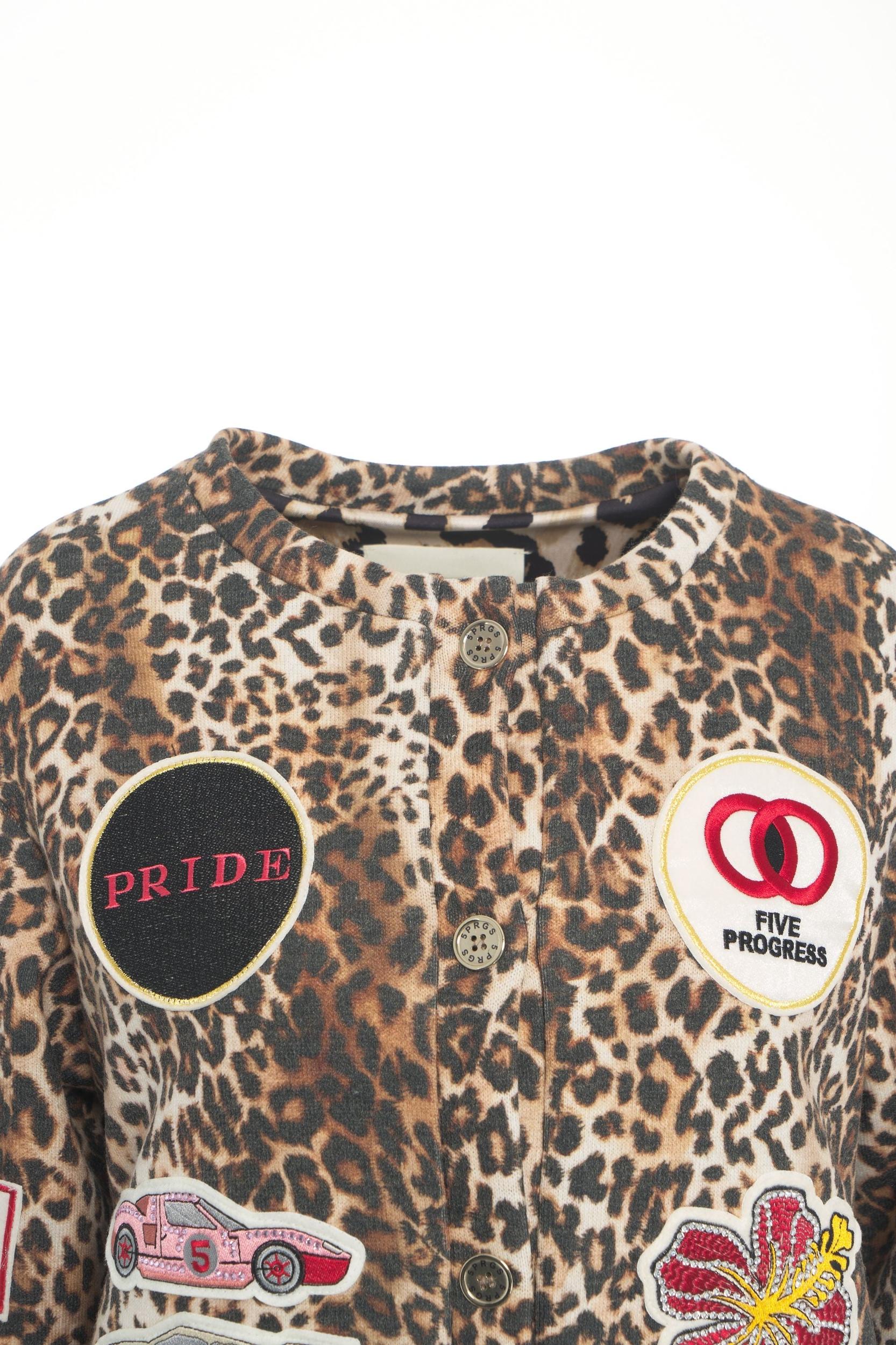 Animal print jacket with appliqués Product Image