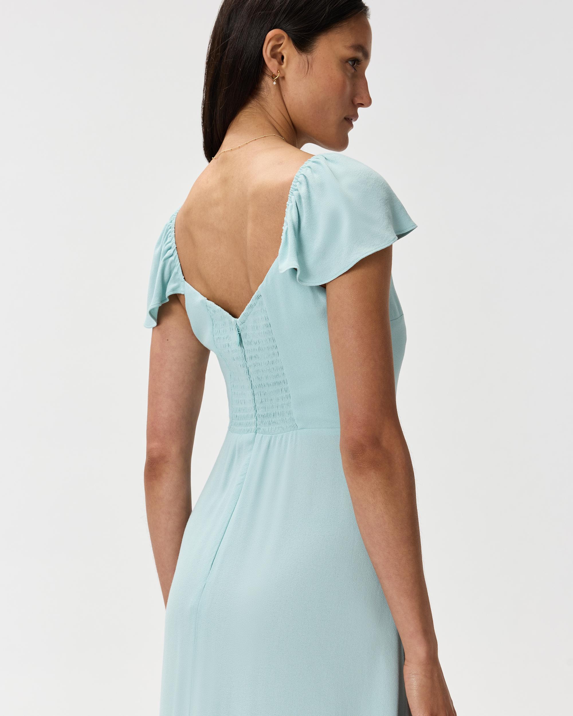 Quince | Women's Lightweight Crepe Flutter Sleeve Midi Dress Size XS, Viscose Product Image