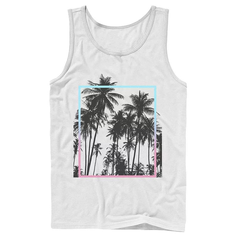 Mens Paradise Palm Trees Gradient Box Design Tank Top Product Image