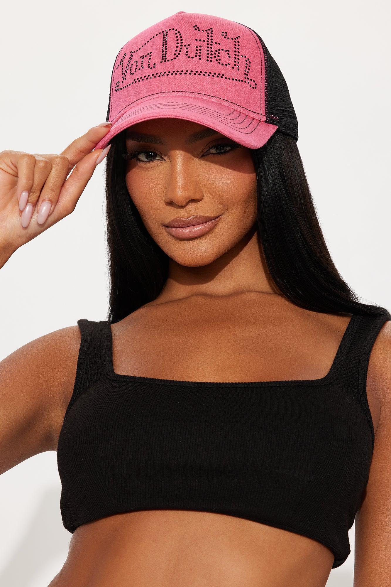 Von Dutch Pink Rhinestone Trucker Hat - Pink Female Product Image