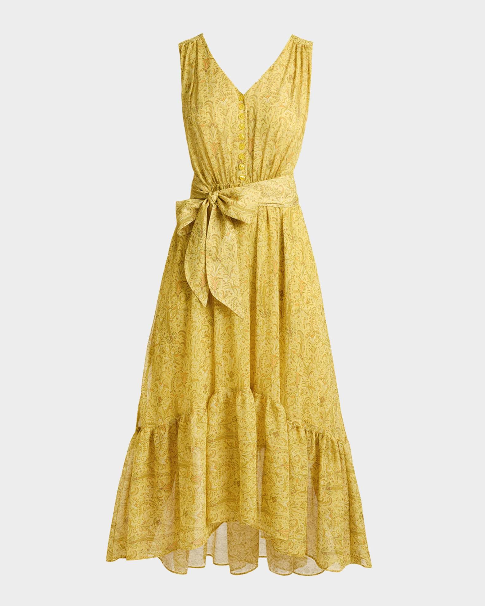 Flounce Floral-Print Georgette Midi Dress Product Image