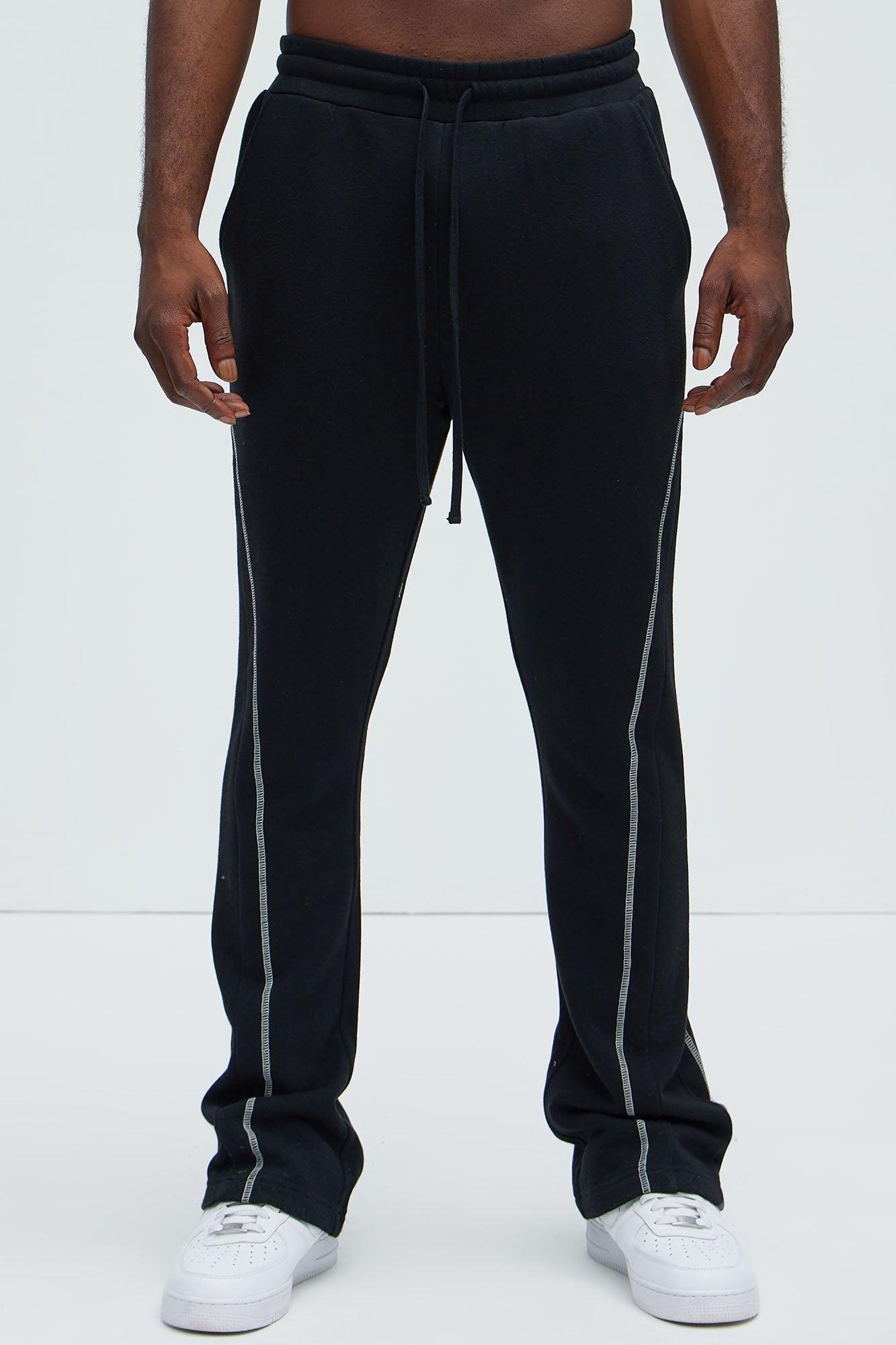 Tyson Trust Me Skinny Flare Contrast Sweatpants - Black Product Image
