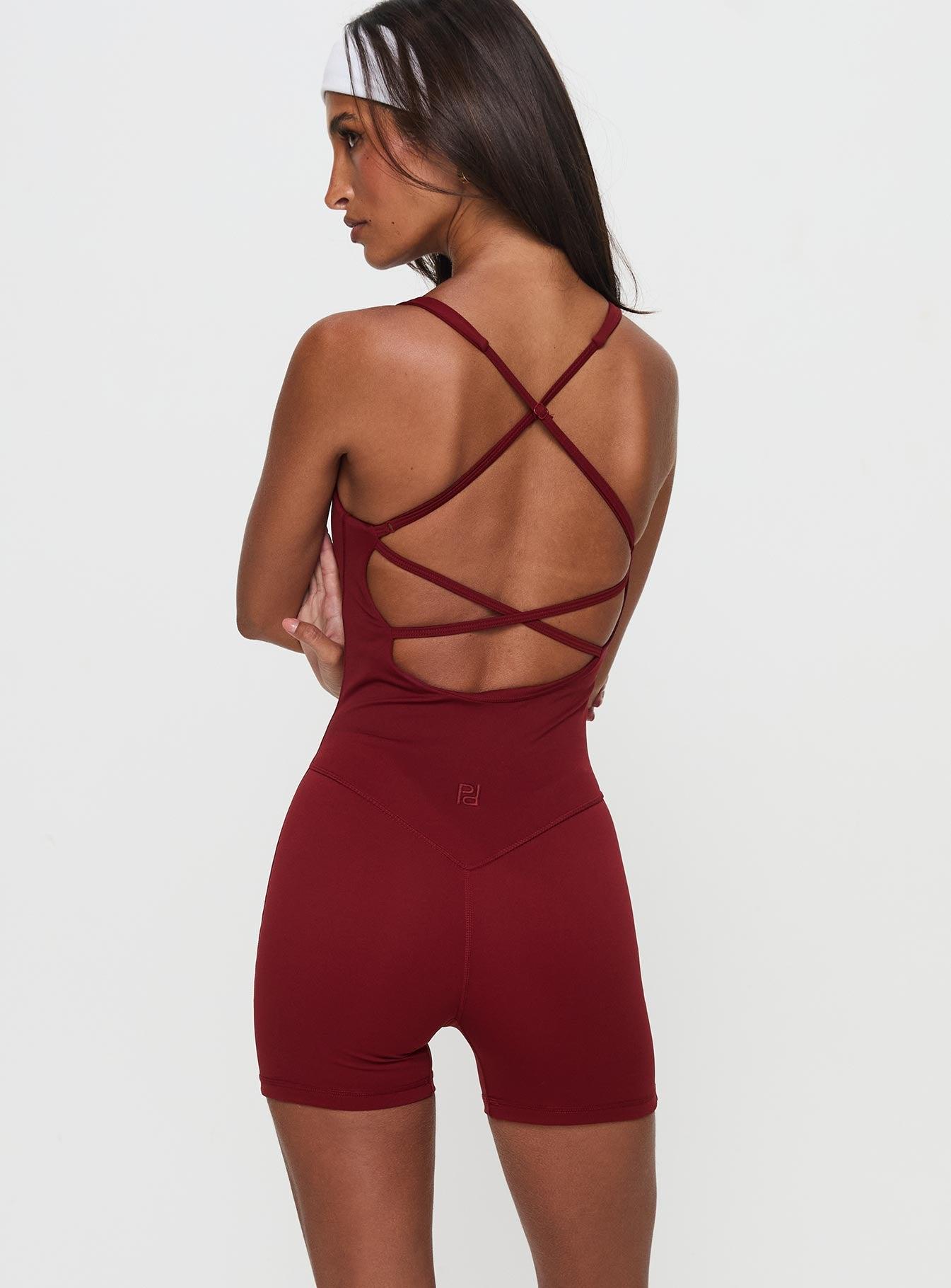 Run The Play Active Romper Red Product Image