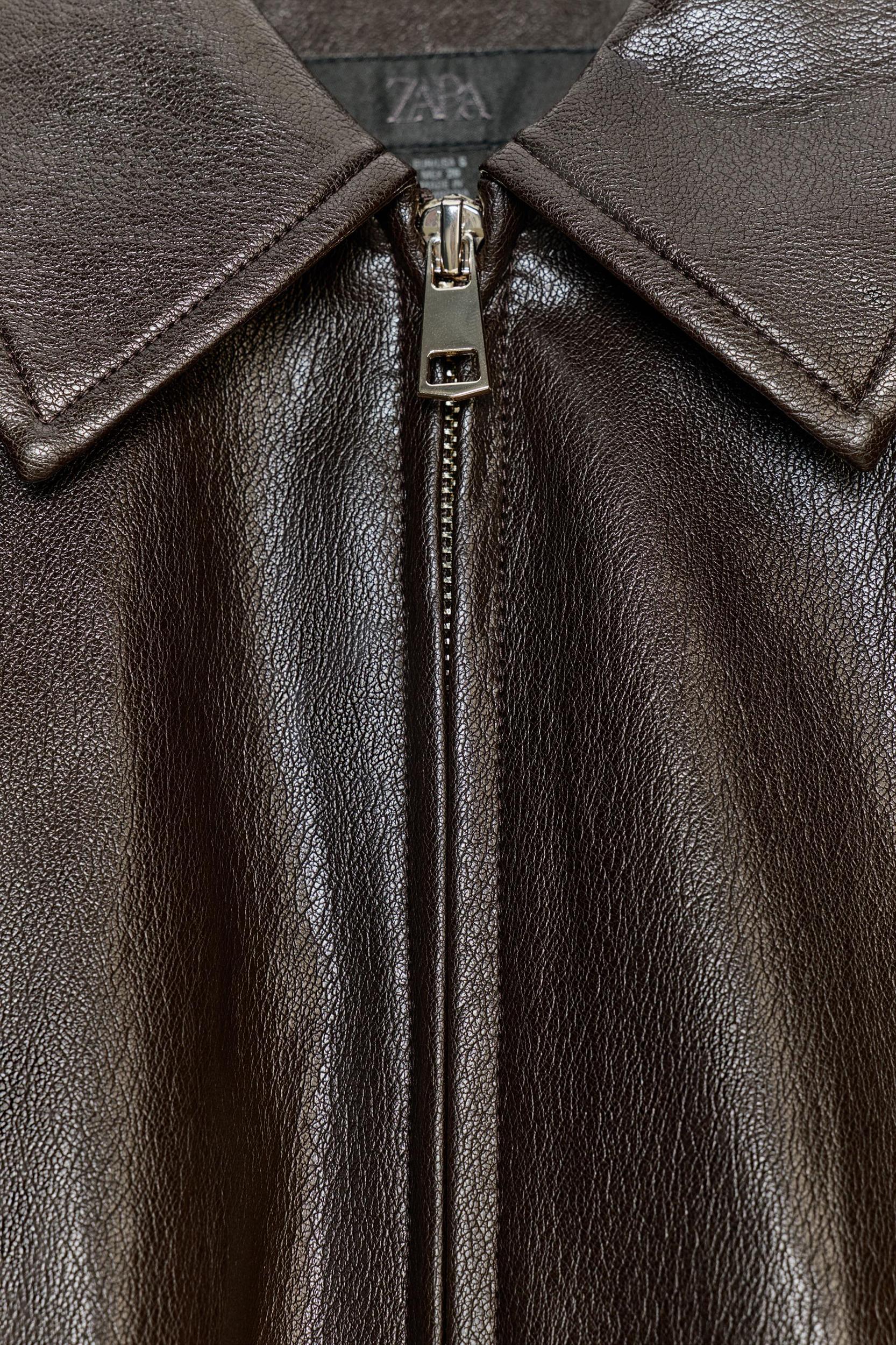 FAUX LEATHER BOMBER JACKET Product Image