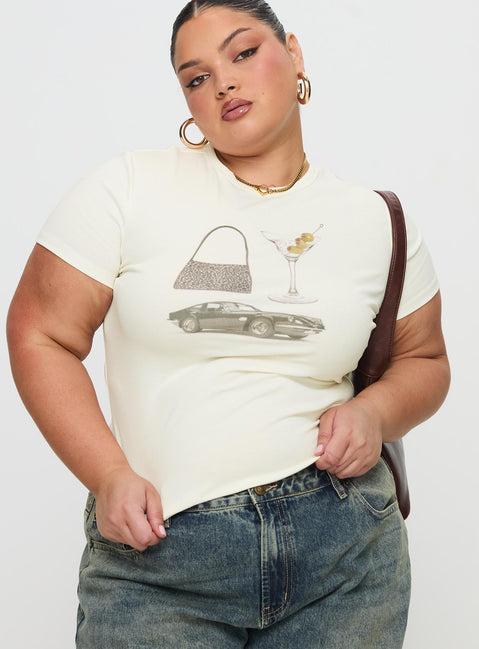 Marseille Manners Graphic Top Cream Product Image