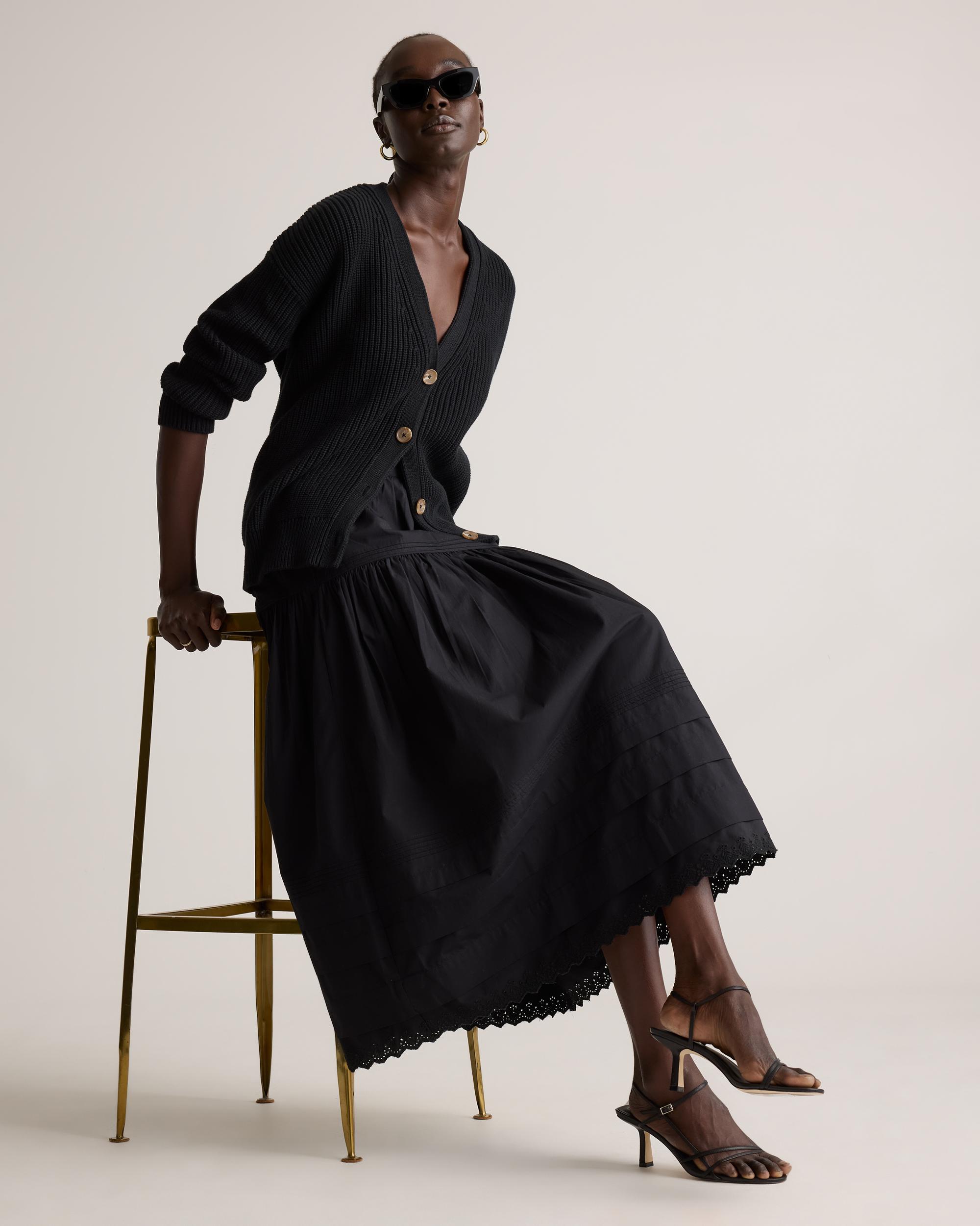 Quince | Women's Poplin Pintuck Maxi Skirt Organic Cotton Product Image