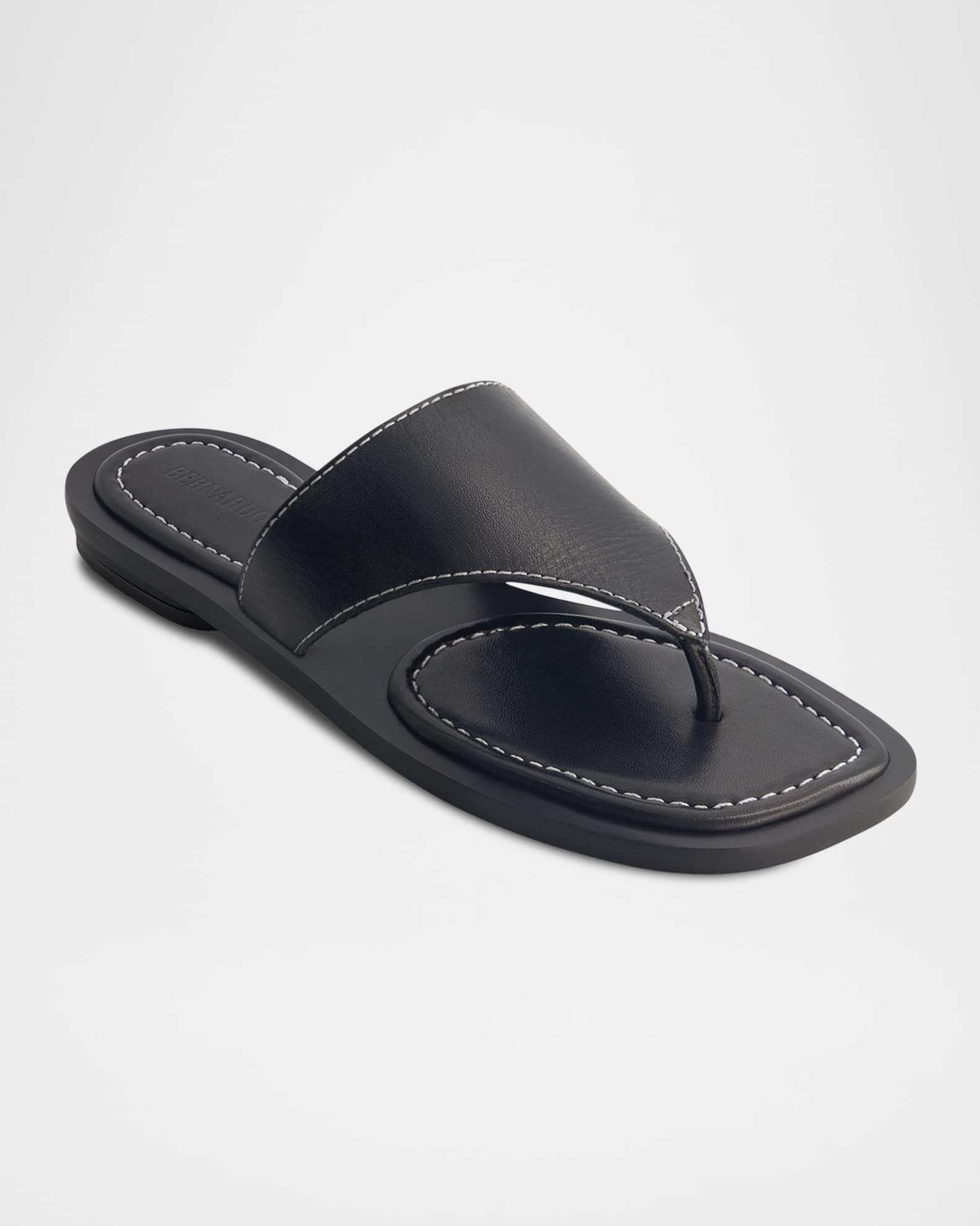 Agora Leather Flat Thong Sandals Product Image