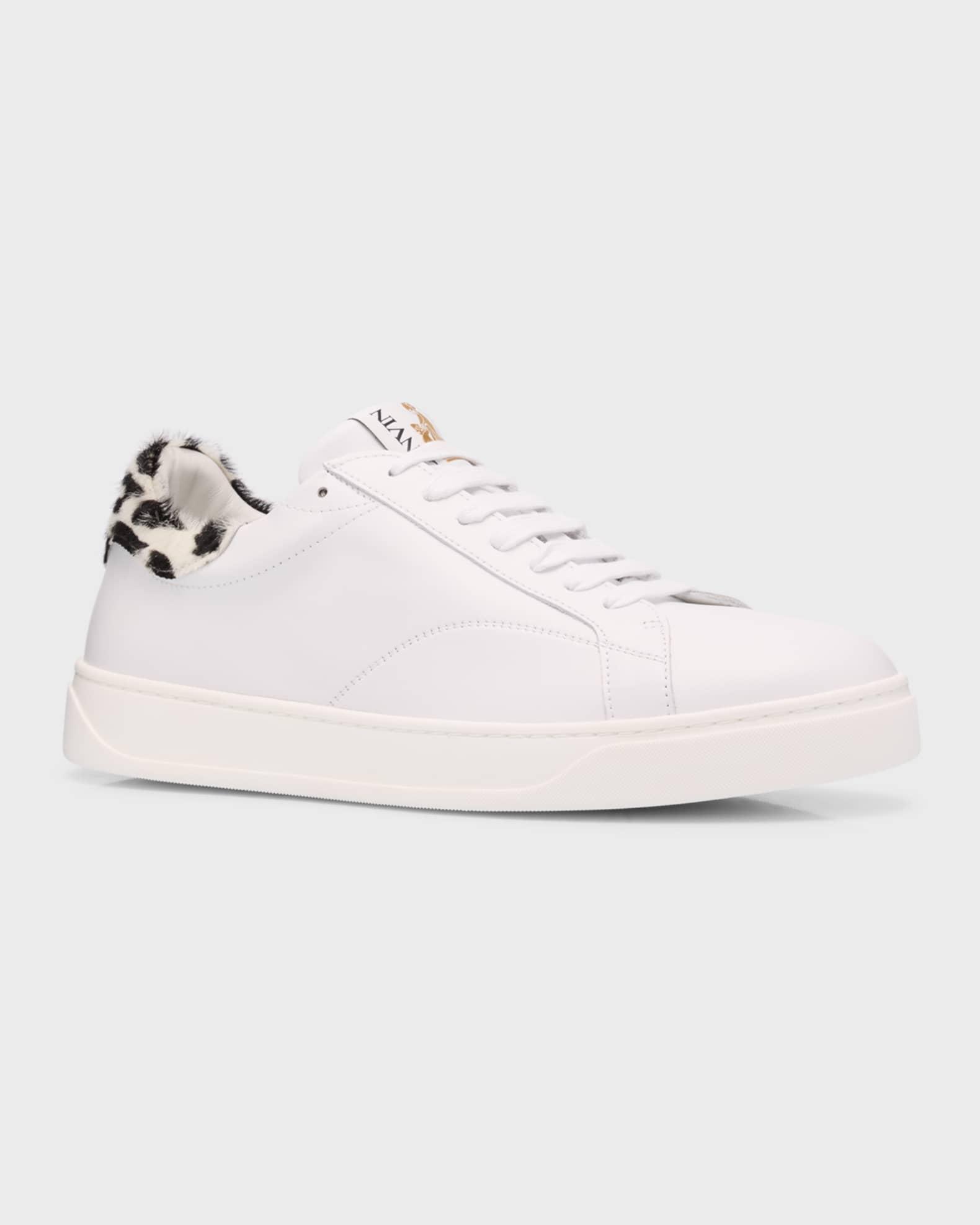 Men's DDB0 Leather and Calf Hair Low-Top Sneakers Product Image