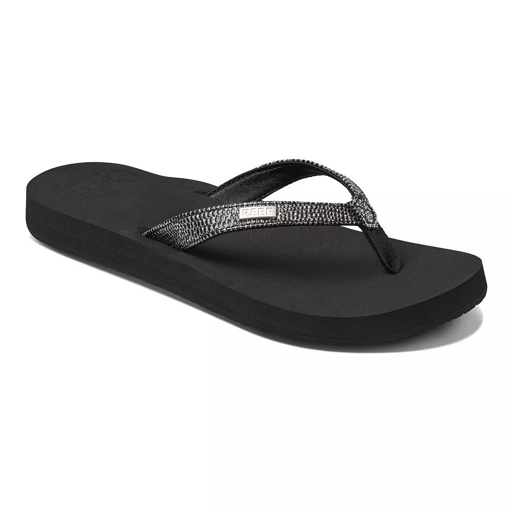 REEF Star Cushion Sassy Women's Flip Flop Sandals, Size: 11, Black Silver Product Image