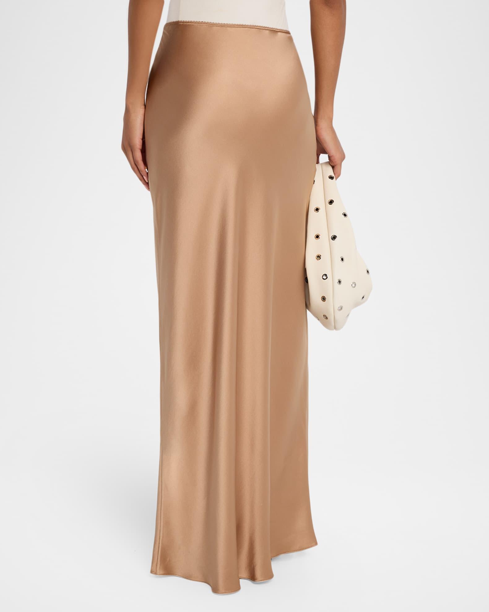 Grace Scallop-Trim Bias Cut Maxi Skirt Product Image