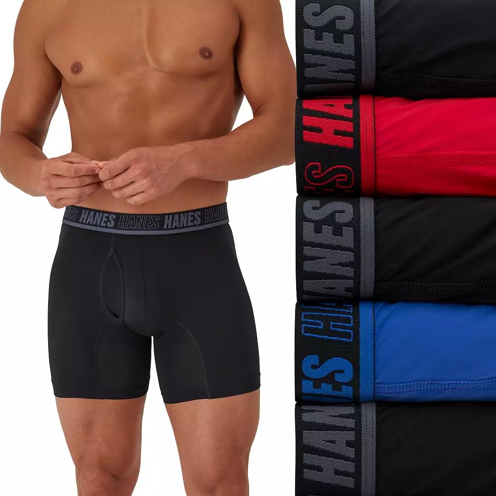 Men's Hanes® 4+1 Bonus Pack Moves Ultimate X Temp Anti Chafe Boxer Brief Underwear,  Product Image