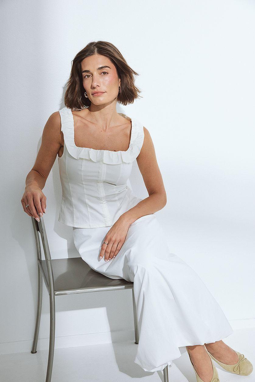 Square Neck Ruffle Corset Top Product Image