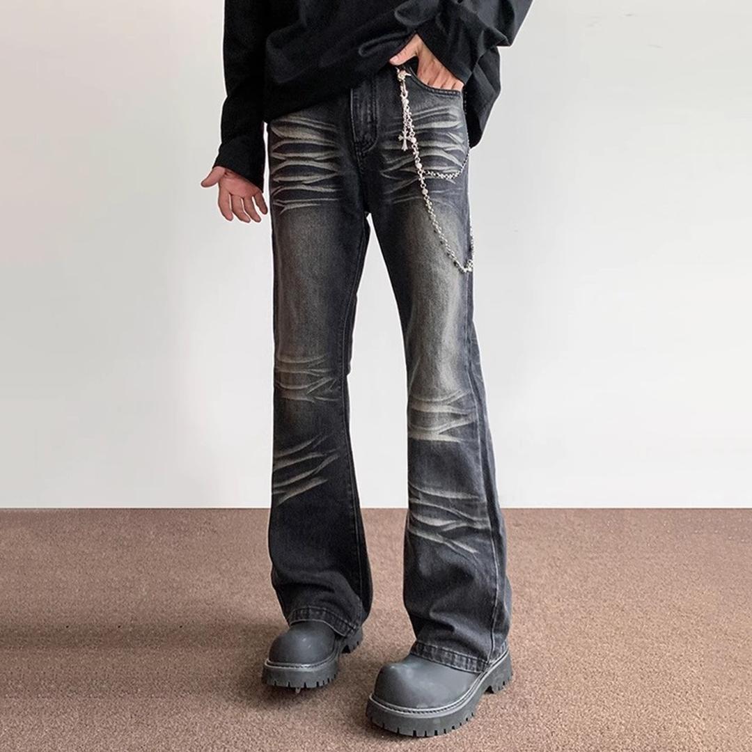 Sopula Men's Heavy Industry Washed American Street Slim Flared Jeans Product Image