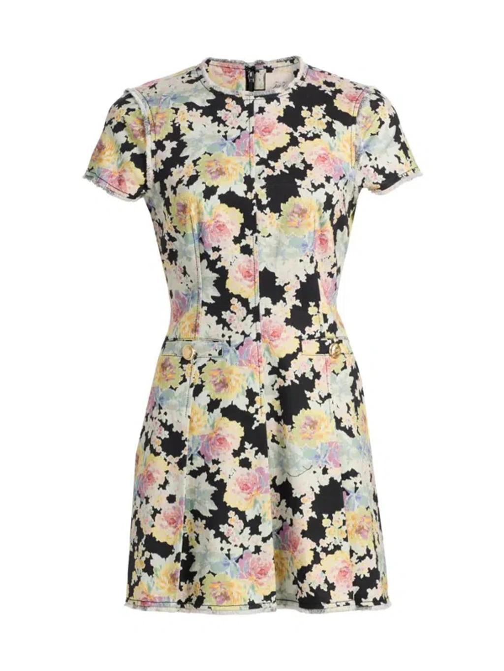 CINQ À SEPT Nova Ikat Bouquet Sheath Minidress In Multi Product Image