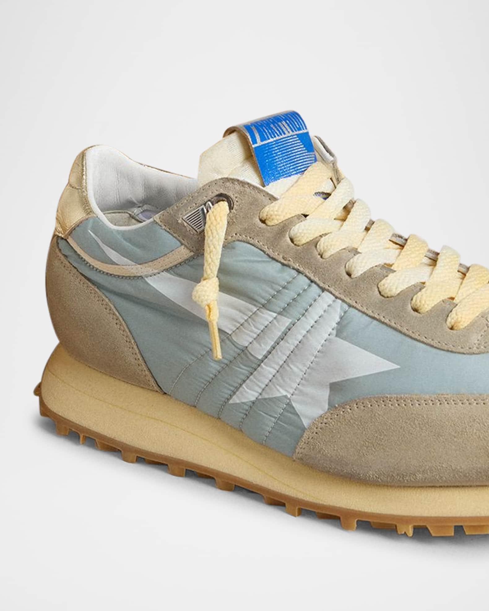 Men's Nylon and Suede Running Marathon Sneakers Product Image