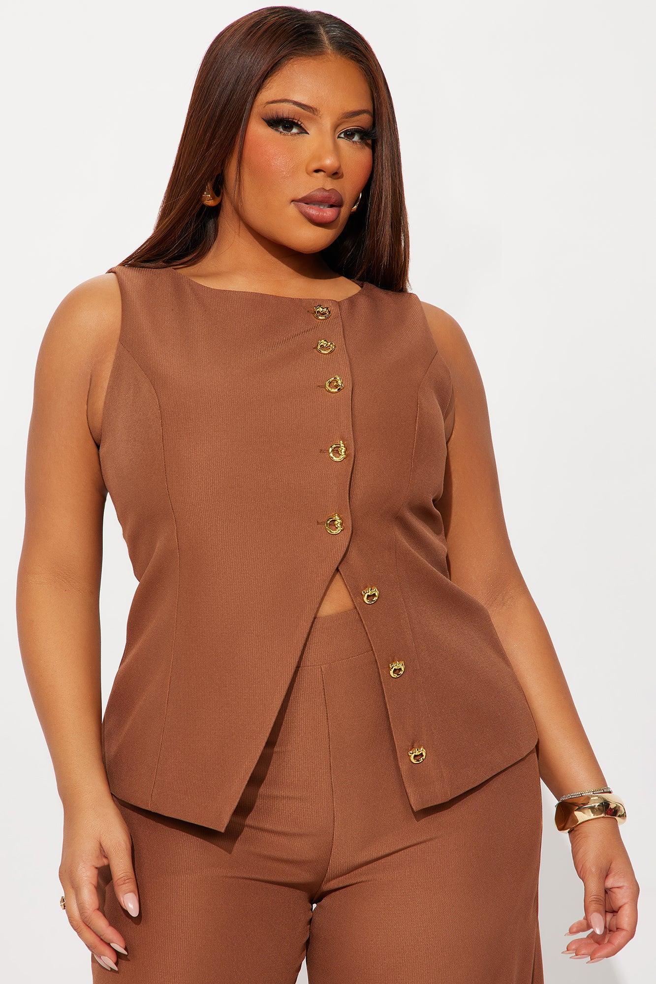 Coline Vest Pant Set - Mocha Female Product Image