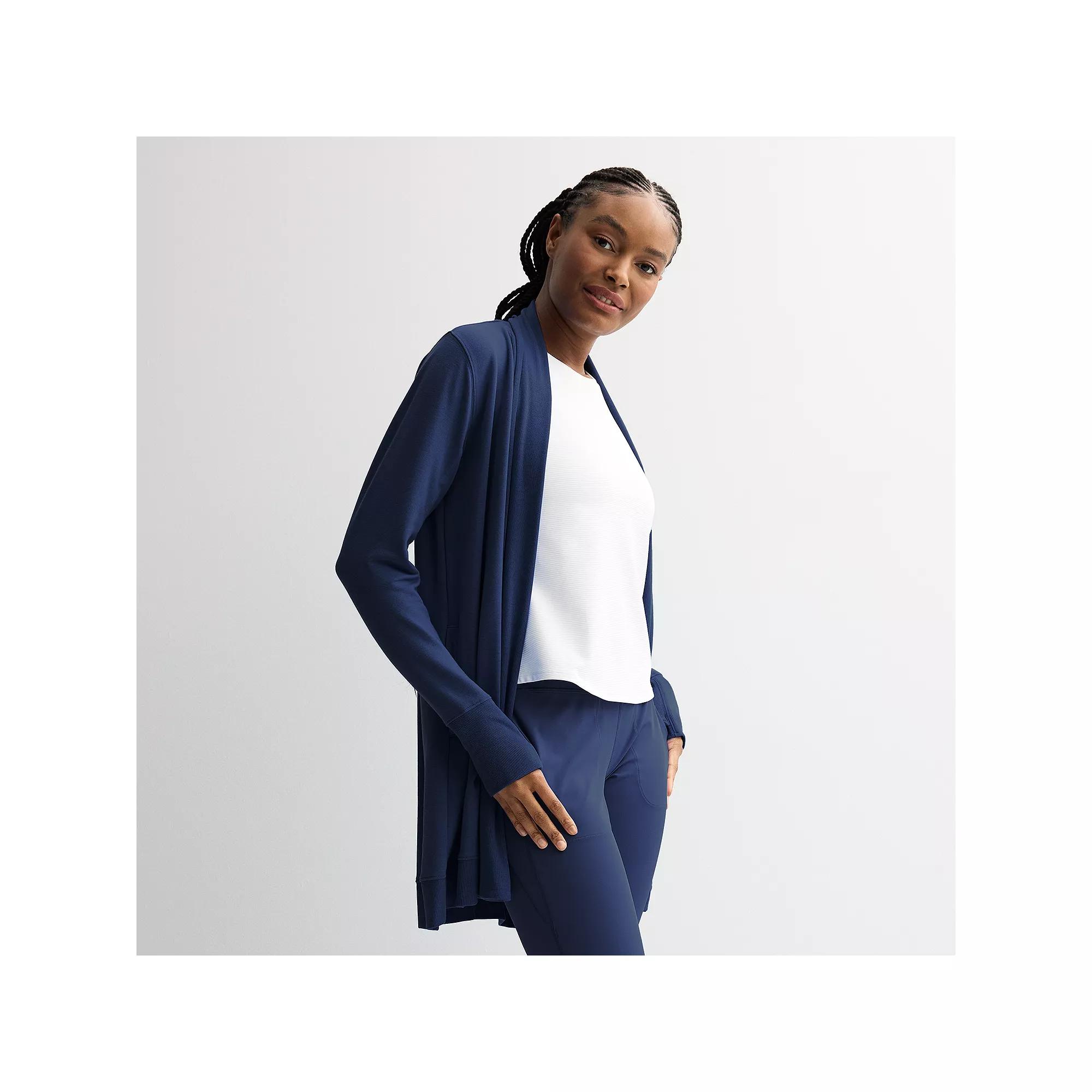 Women's Tek Gear French Terry Long Wrap, Size: Medium, Blue Romance Product Image