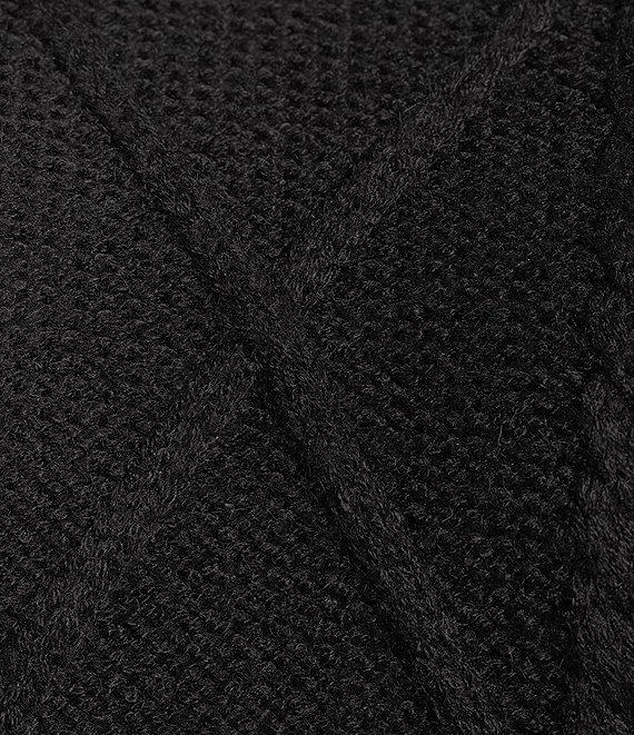 Sugarlips Plus Size Puffed Sleeve Cable Knit Sweater Product Image