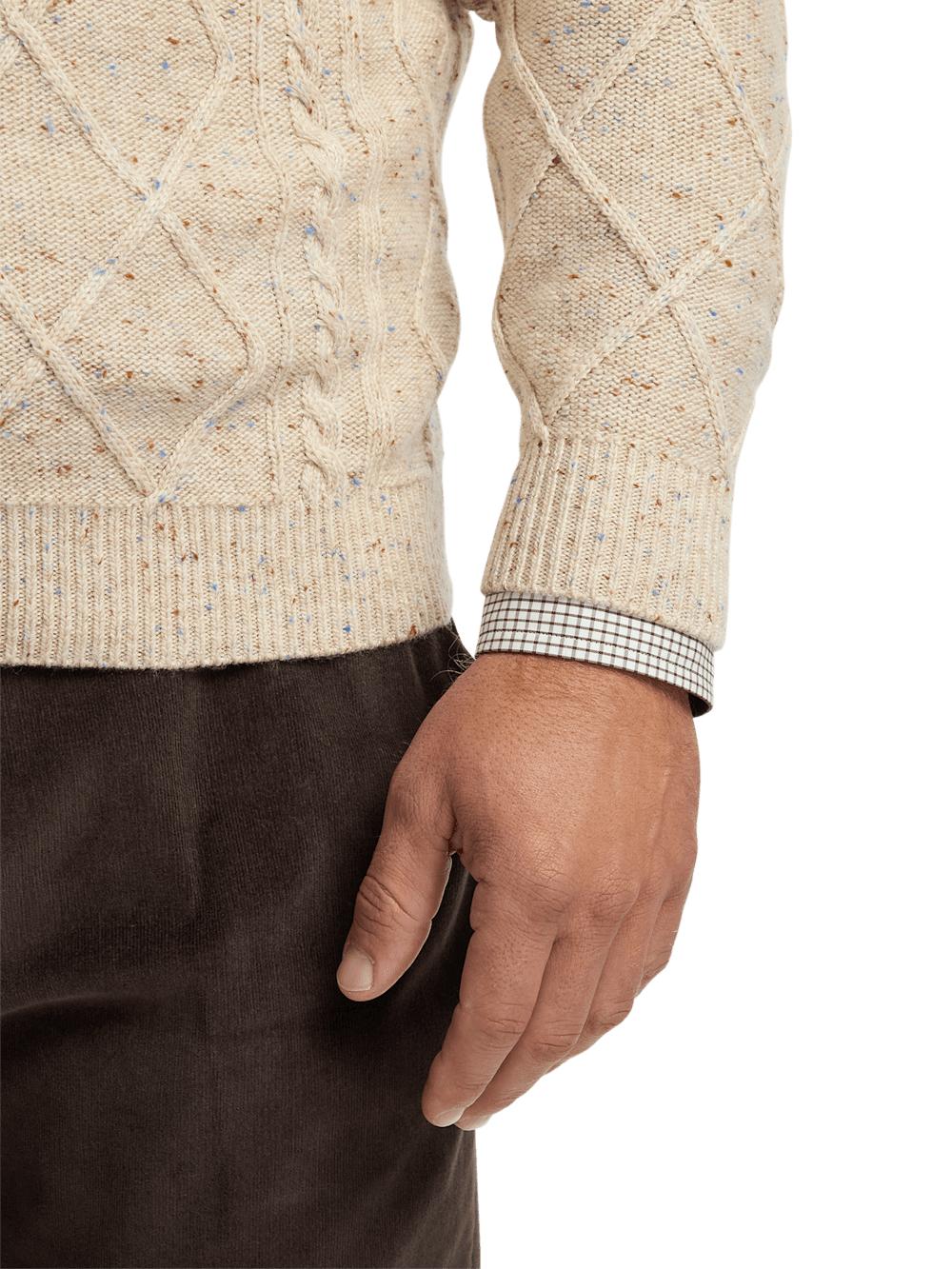 Donegal Full Zip Mock Neck Sweater - Ivory Product Image