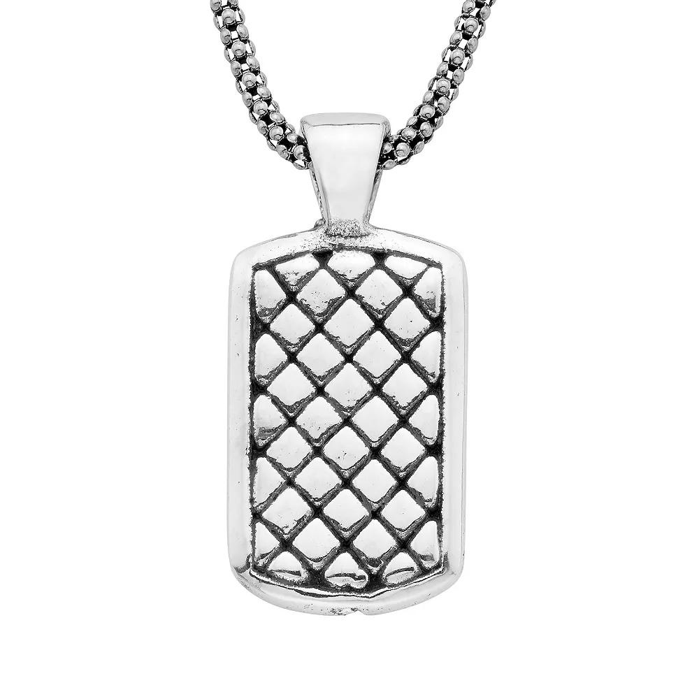 Sterling Silver Dog Tag Charm Necklace, Women's, Size: 18" Product Image