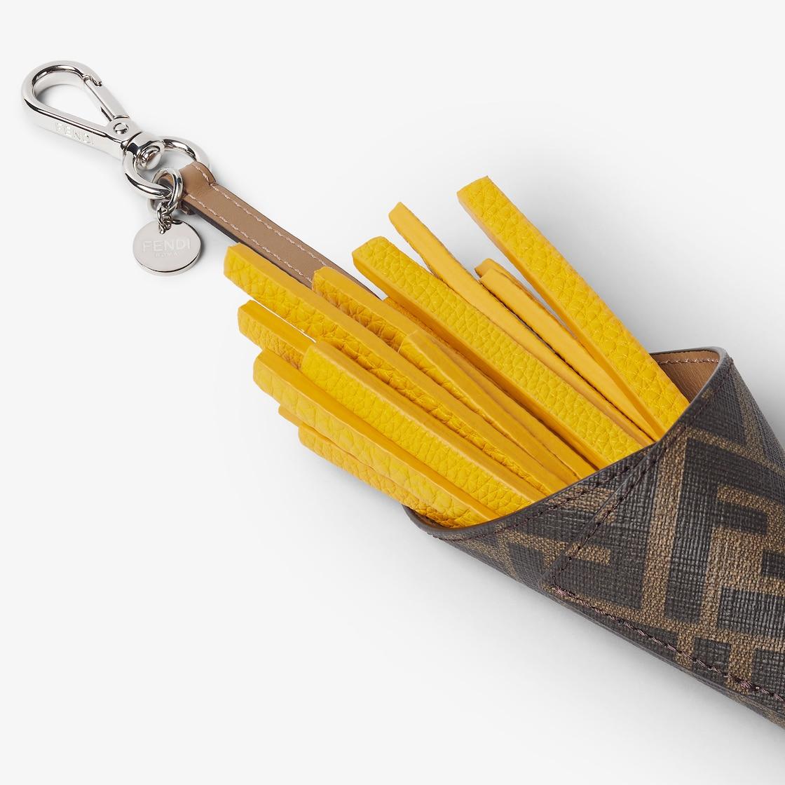 Fendilicious CharmBrown FF canvas and yellow leather charm Product Image